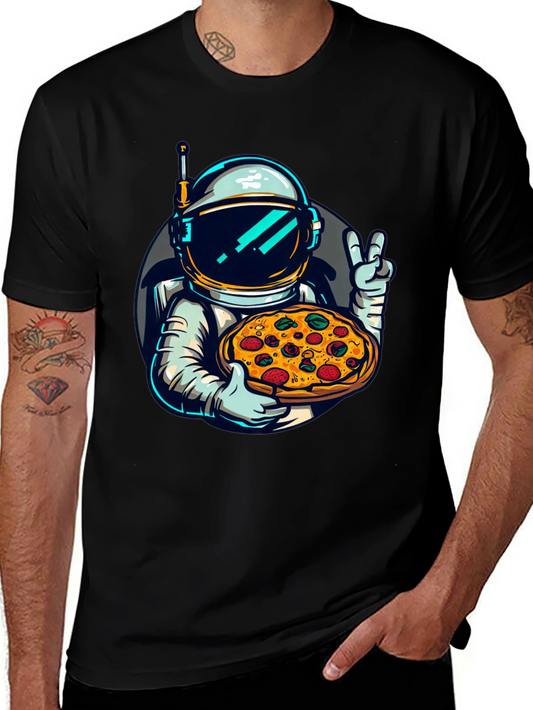 Astronaut Pizza T-Shirt - Space Foodie Tee