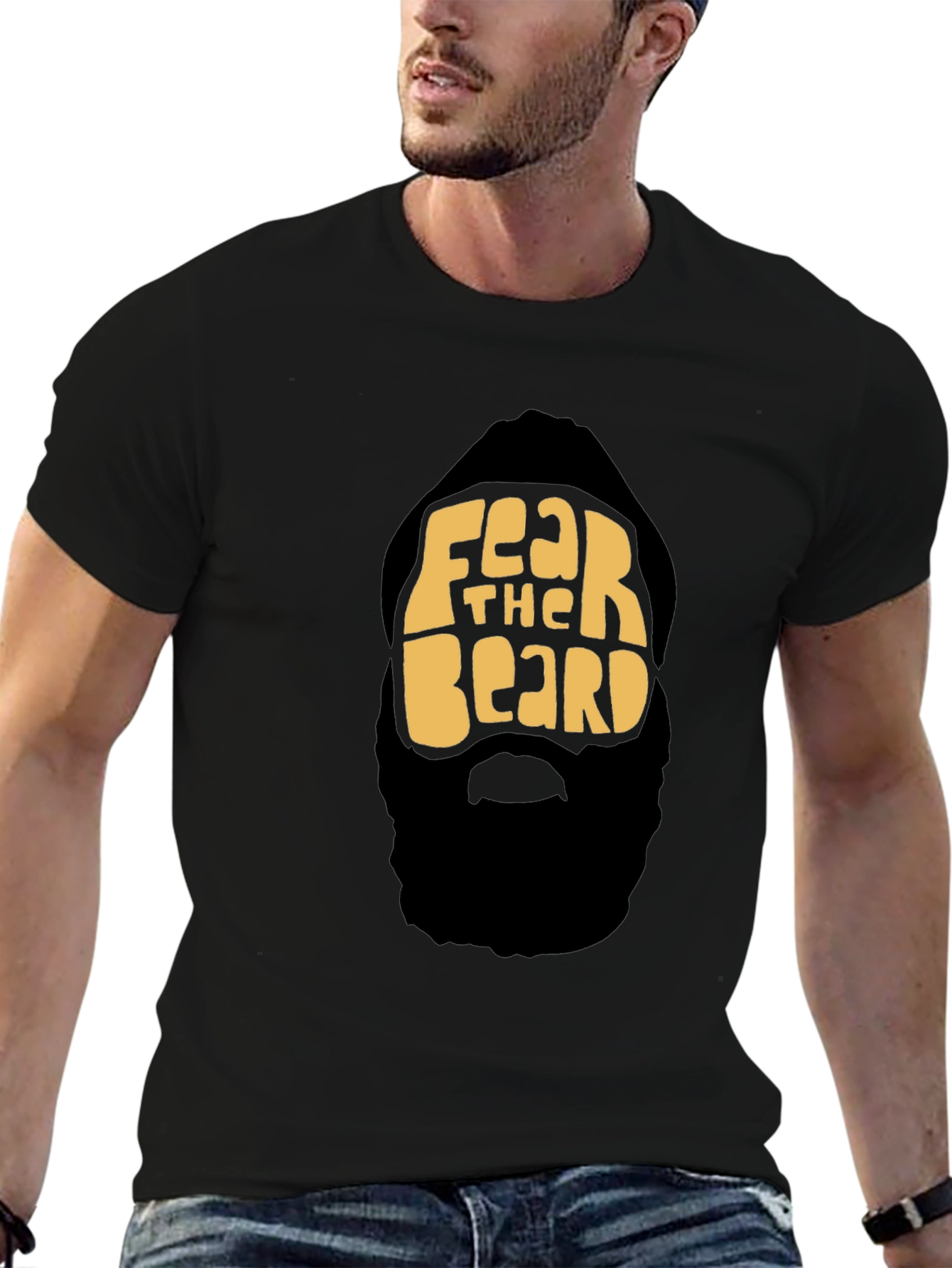 Fear The Beard Graphic Tee - Mens Black T-Shirt