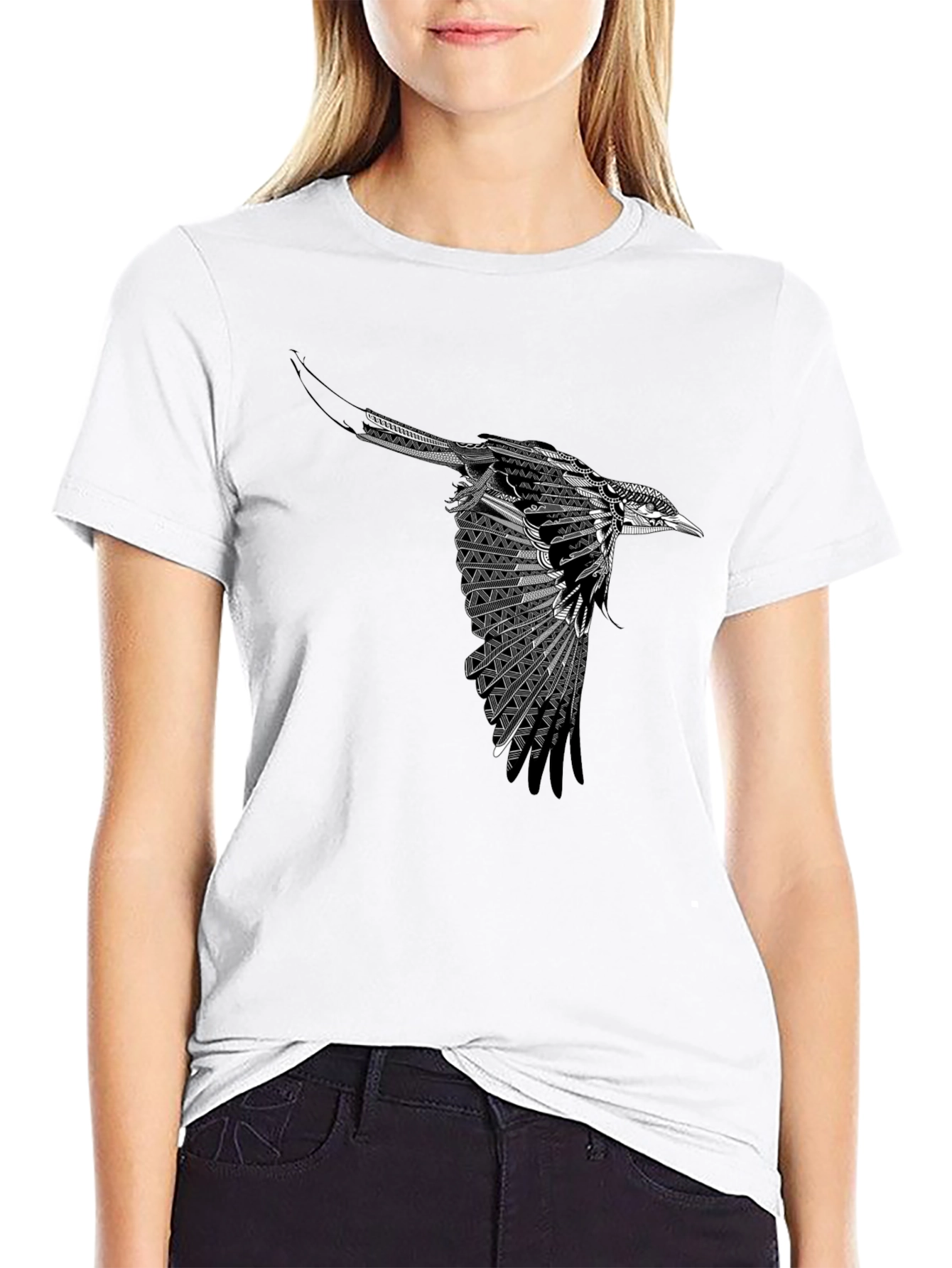 Black Bird Graphic Tee - Stylish Mens T-Shirt