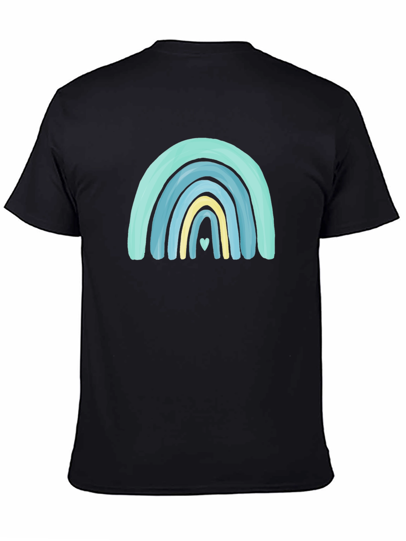 Rainbow Heart Graphic Black Tee