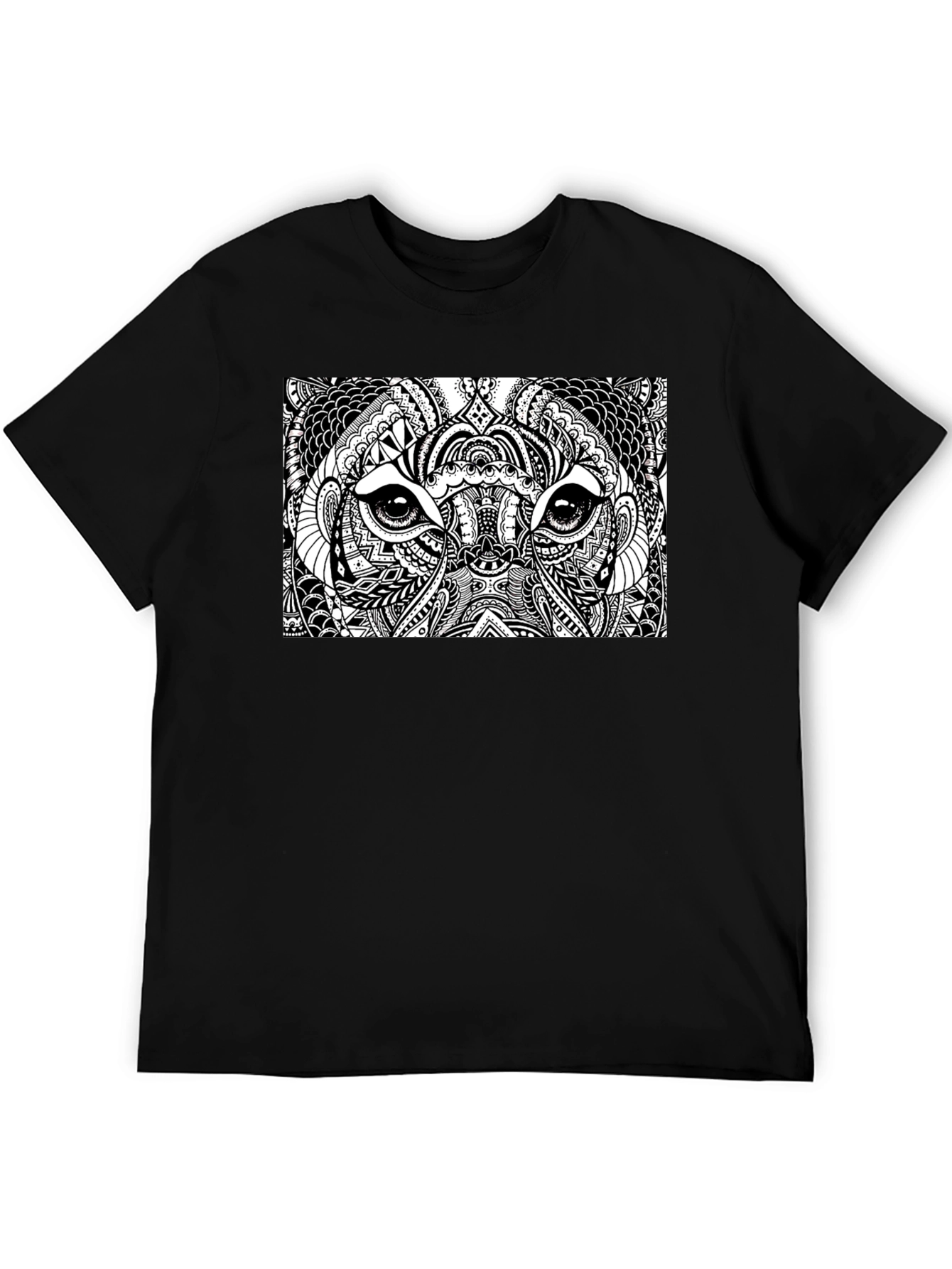 Abstract Animal Print Black T-Shirt