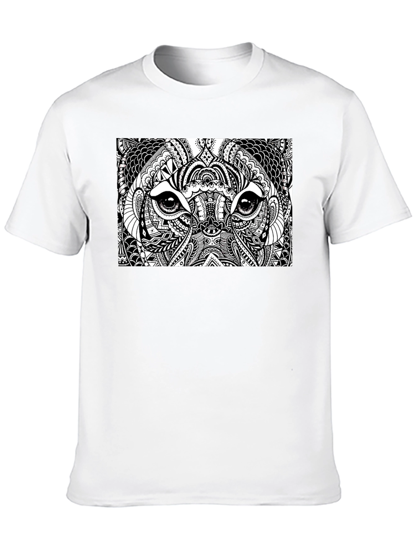 Abstract Animal Print Black T-Shirt