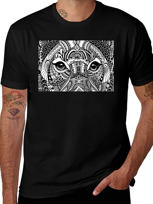 Abstract Animal Print Black T-Shirt