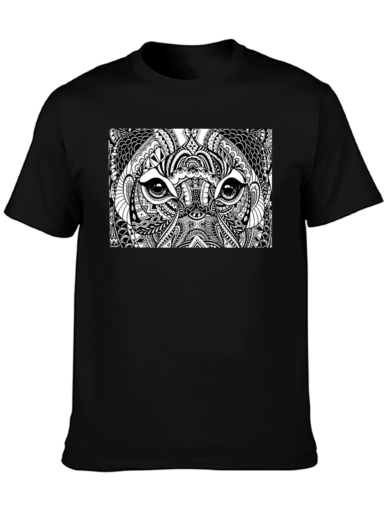 Abstract Animal Print Black T-Shirt
