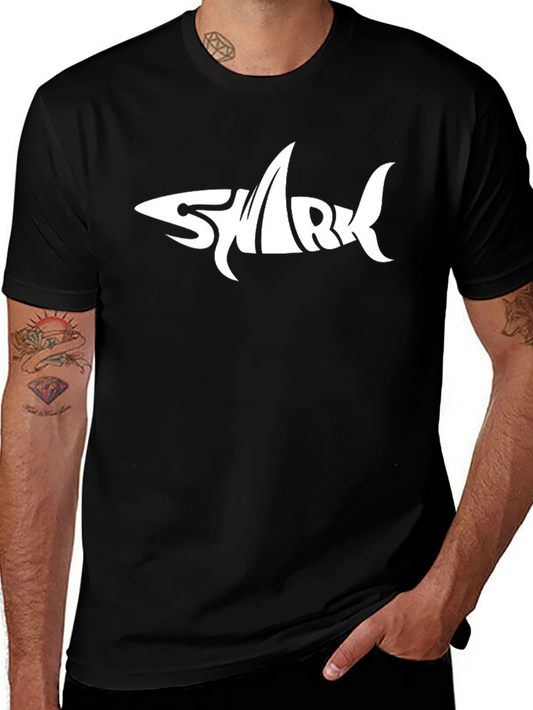 Shark Graphic Tee - Black Cotton T-Shirt