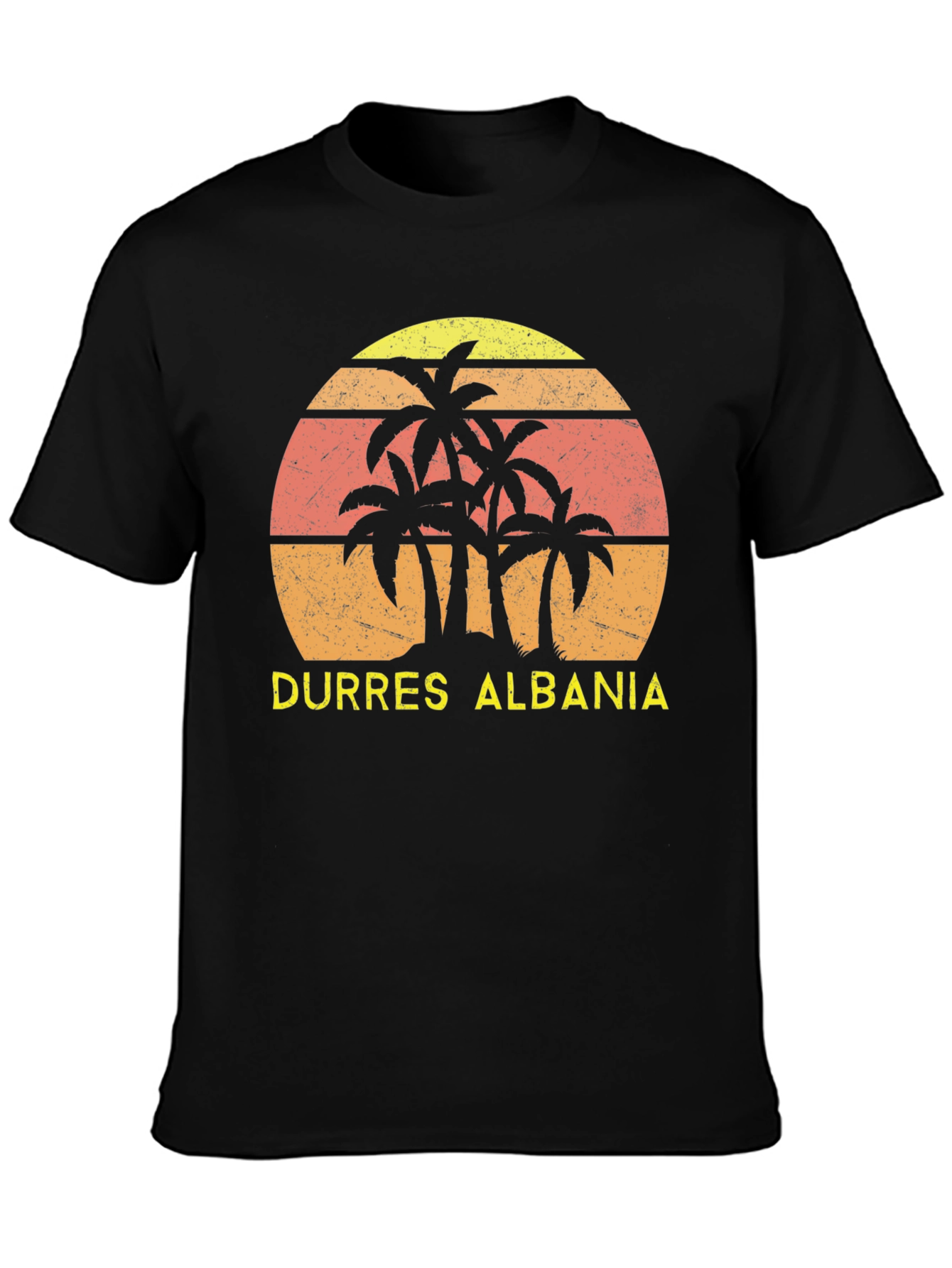 Durres Albania Palm Tree Sunset T-Shirt