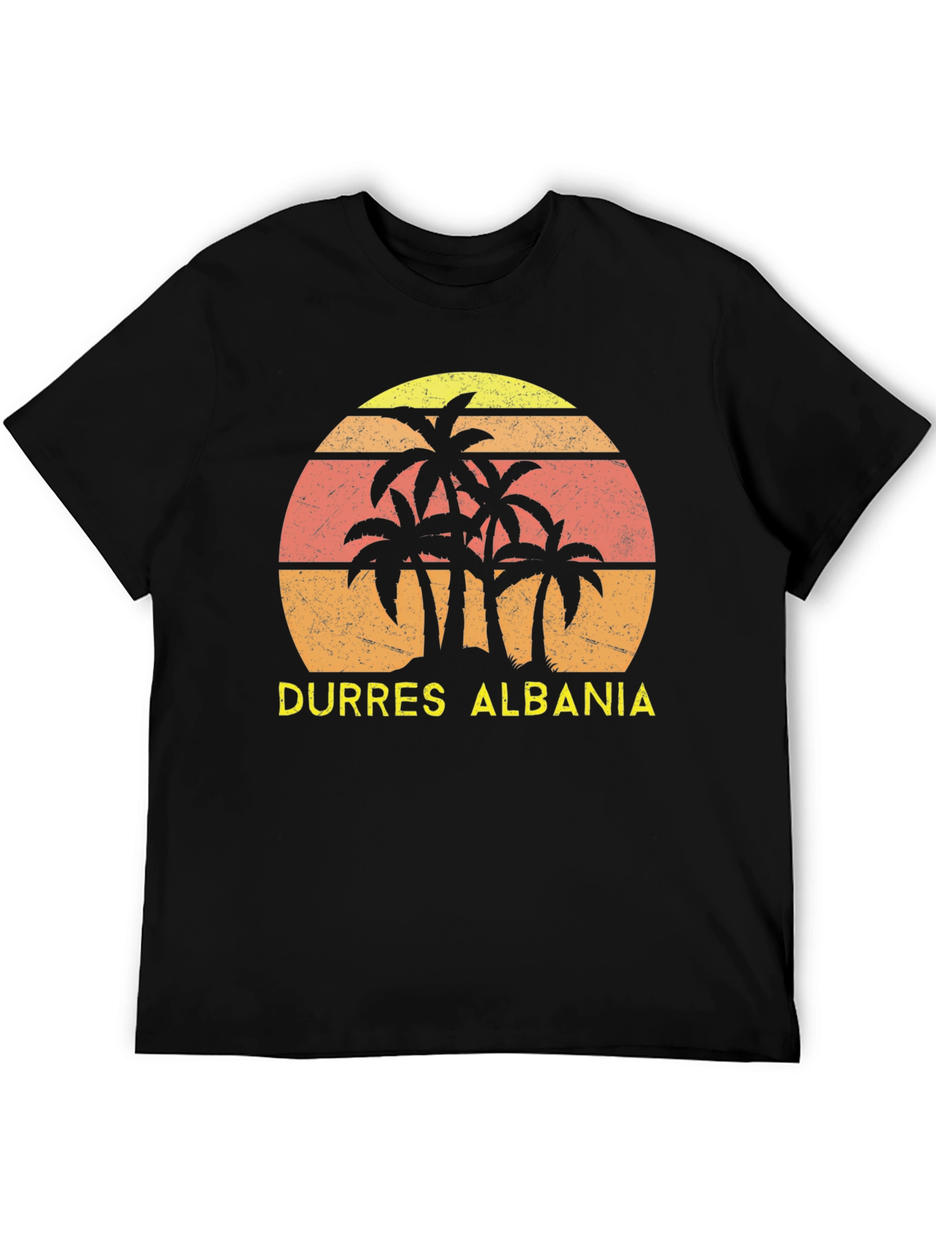 Durres Albania Palm Tree Sunset T-Shirt