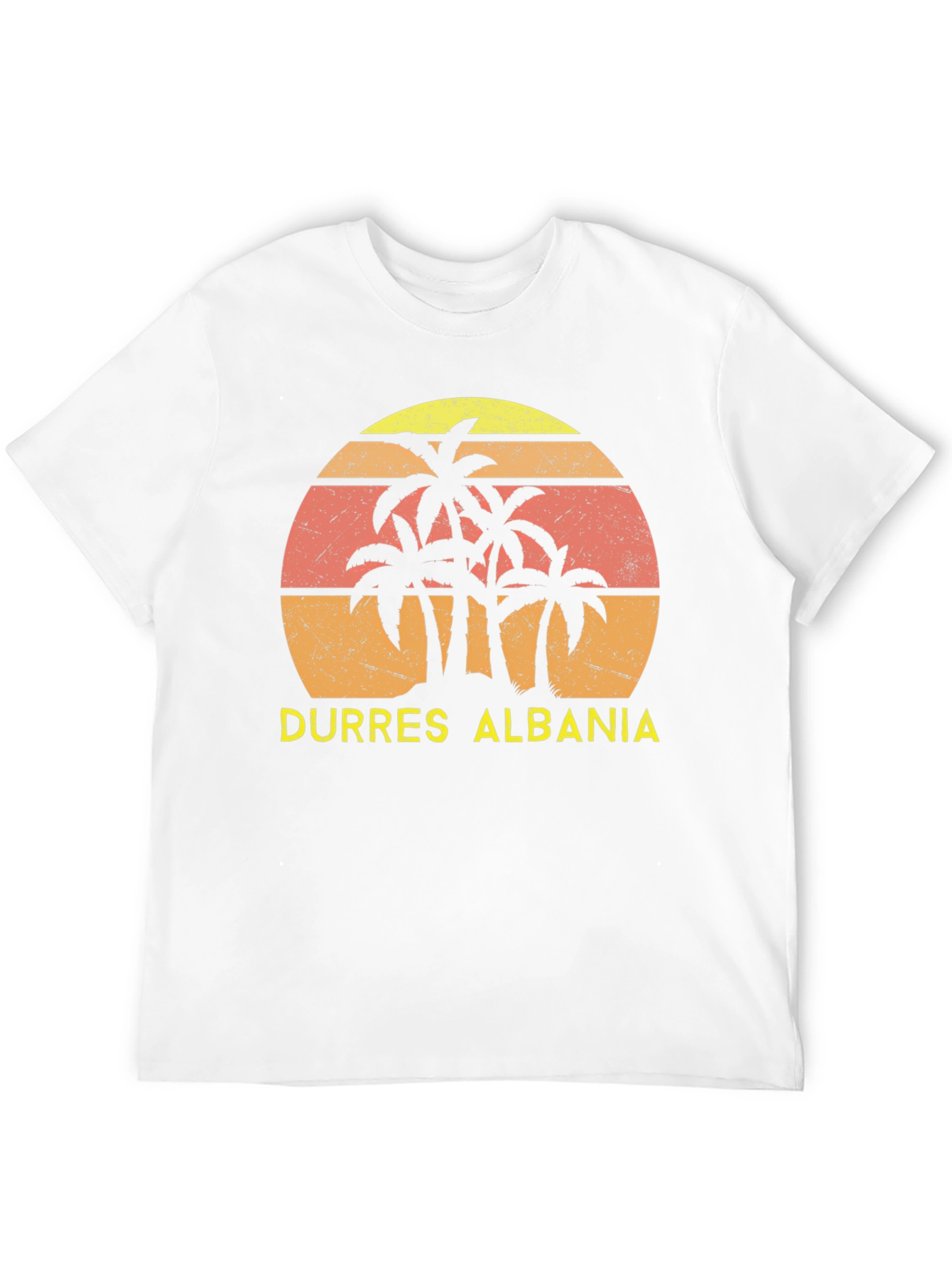 Durres Albania Palm Tree Sunset T-Shirt