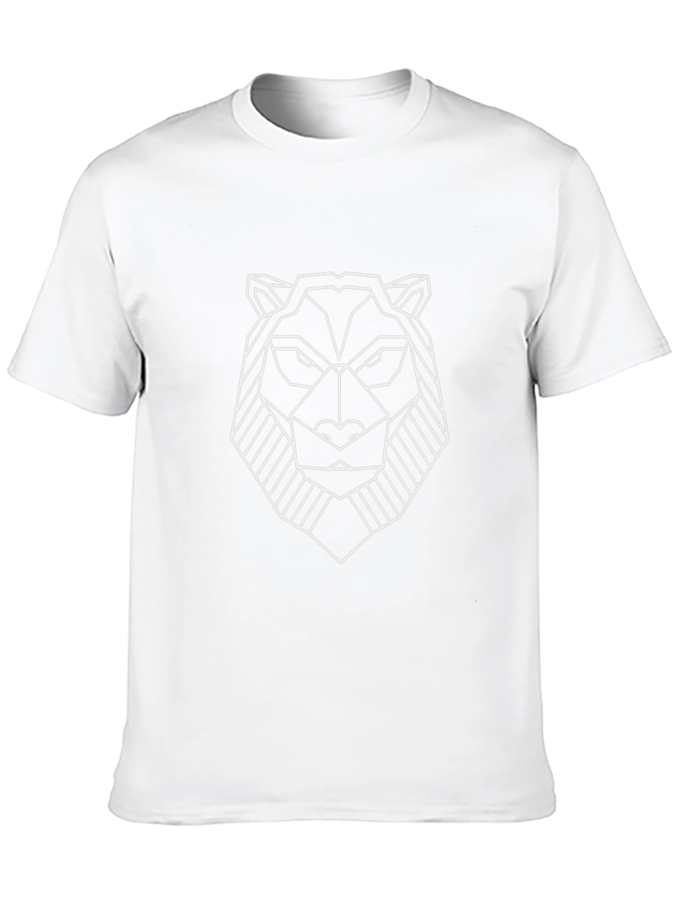Geometric Tiger Graphic Tee - Stylish Mens Black T-Shirt