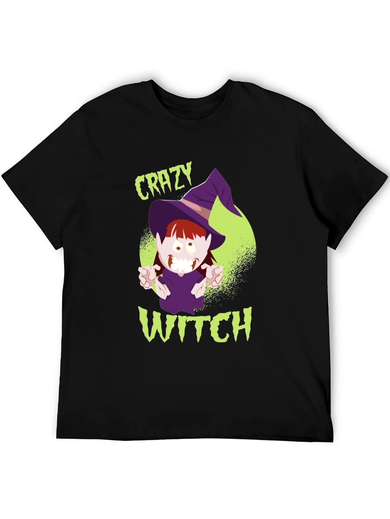 Crazy Witch Graphic Tee - Halloween Shirt