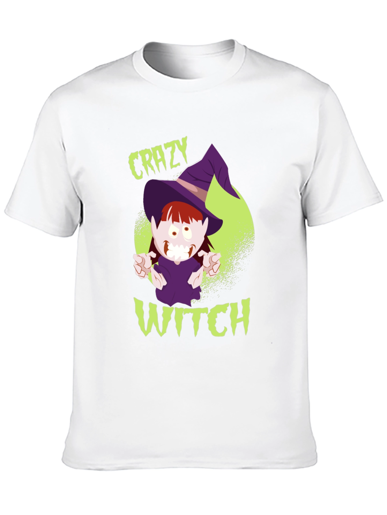 Crazy Witch Graphic Tee - Halloween Shirt