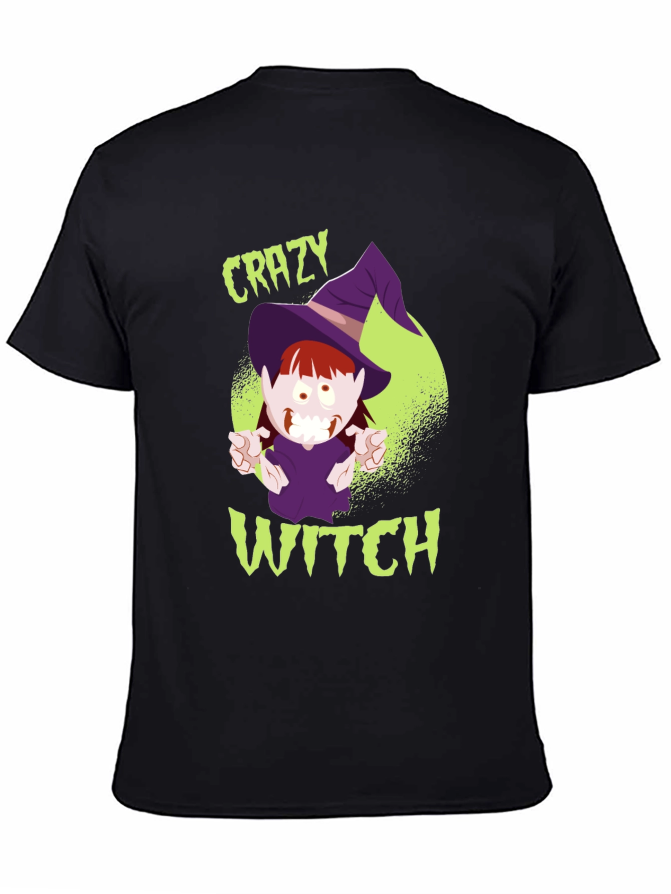 Crazy Witch Graphic Tee - Halloween Shirt