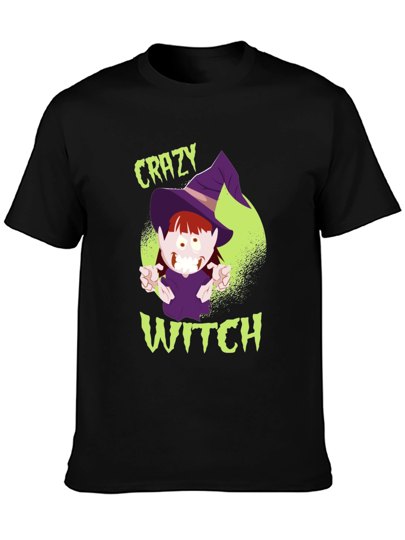 Crazy Witch Graphic Tee - Halloween Shirt
