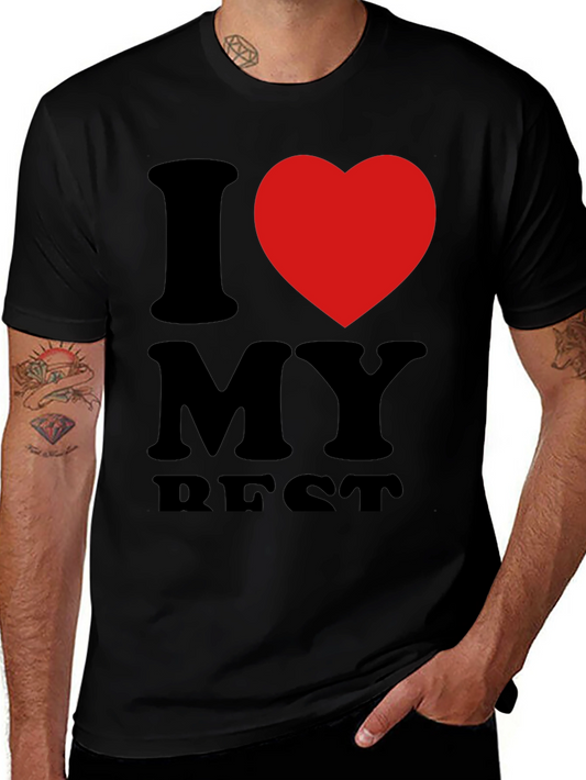 I Heart My Best T-Shirt - Black Crew Neck Tee