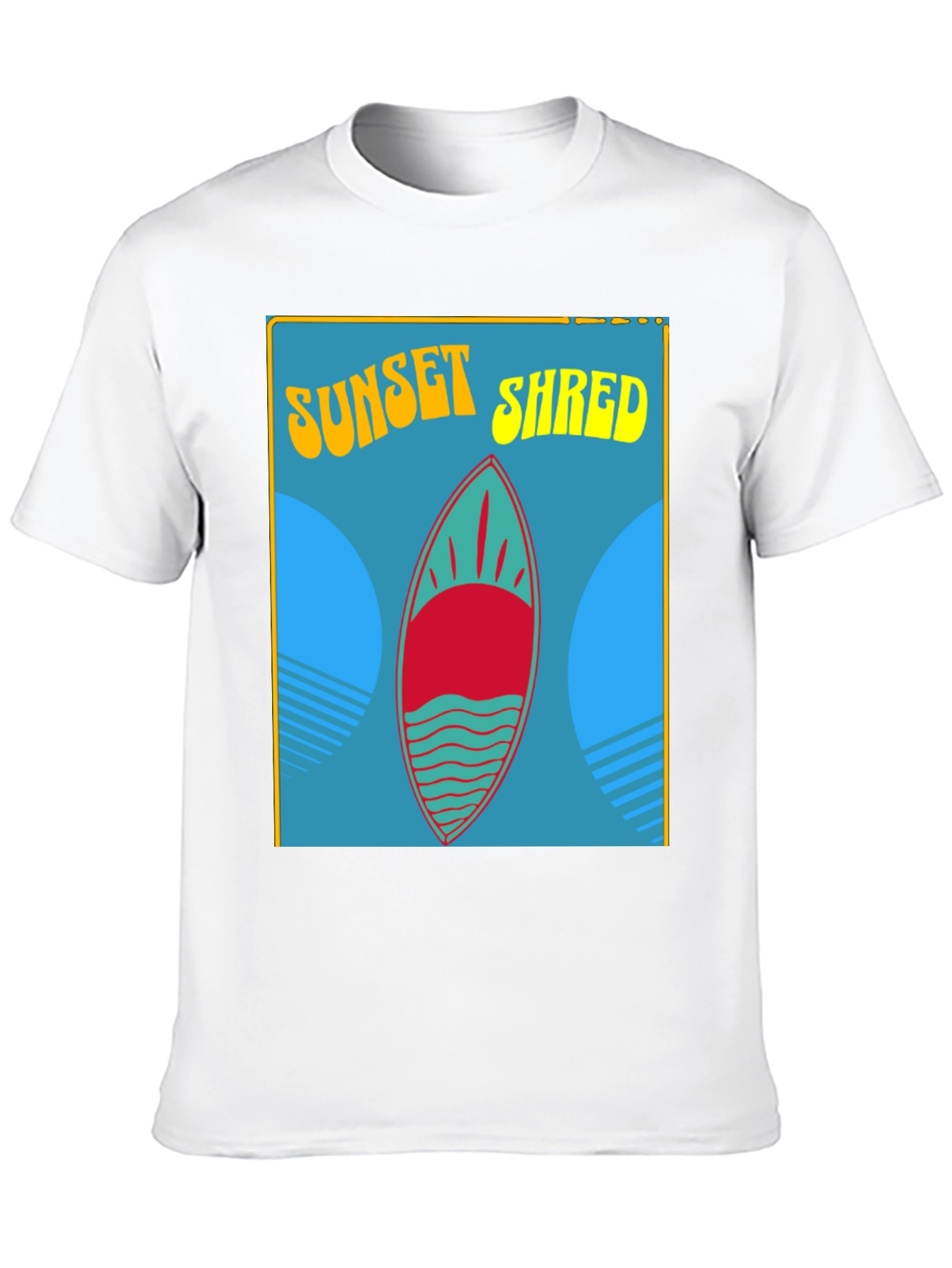 Sunset Shred Surfboard T-Shirt - Black