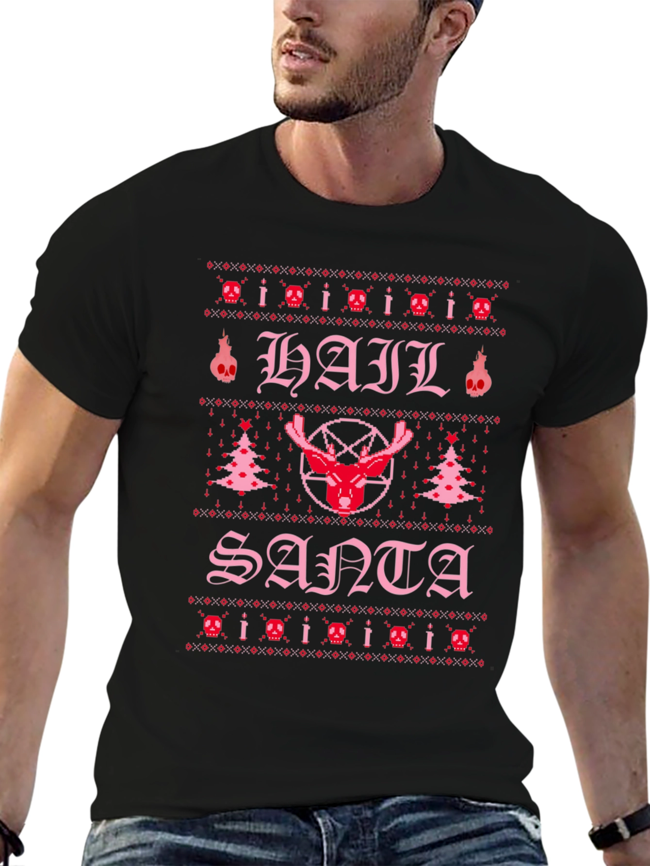 Hail Santa Ugly Christmas T-Shirt - Funny Holiday Tee