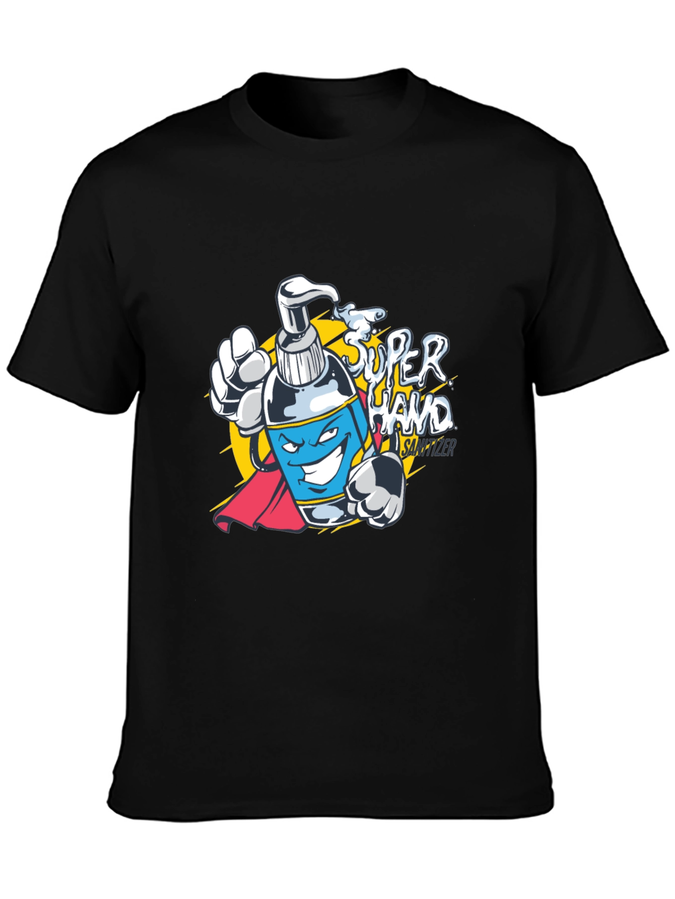 Super Hand Sanitizer Graphic T-Shirt - Black