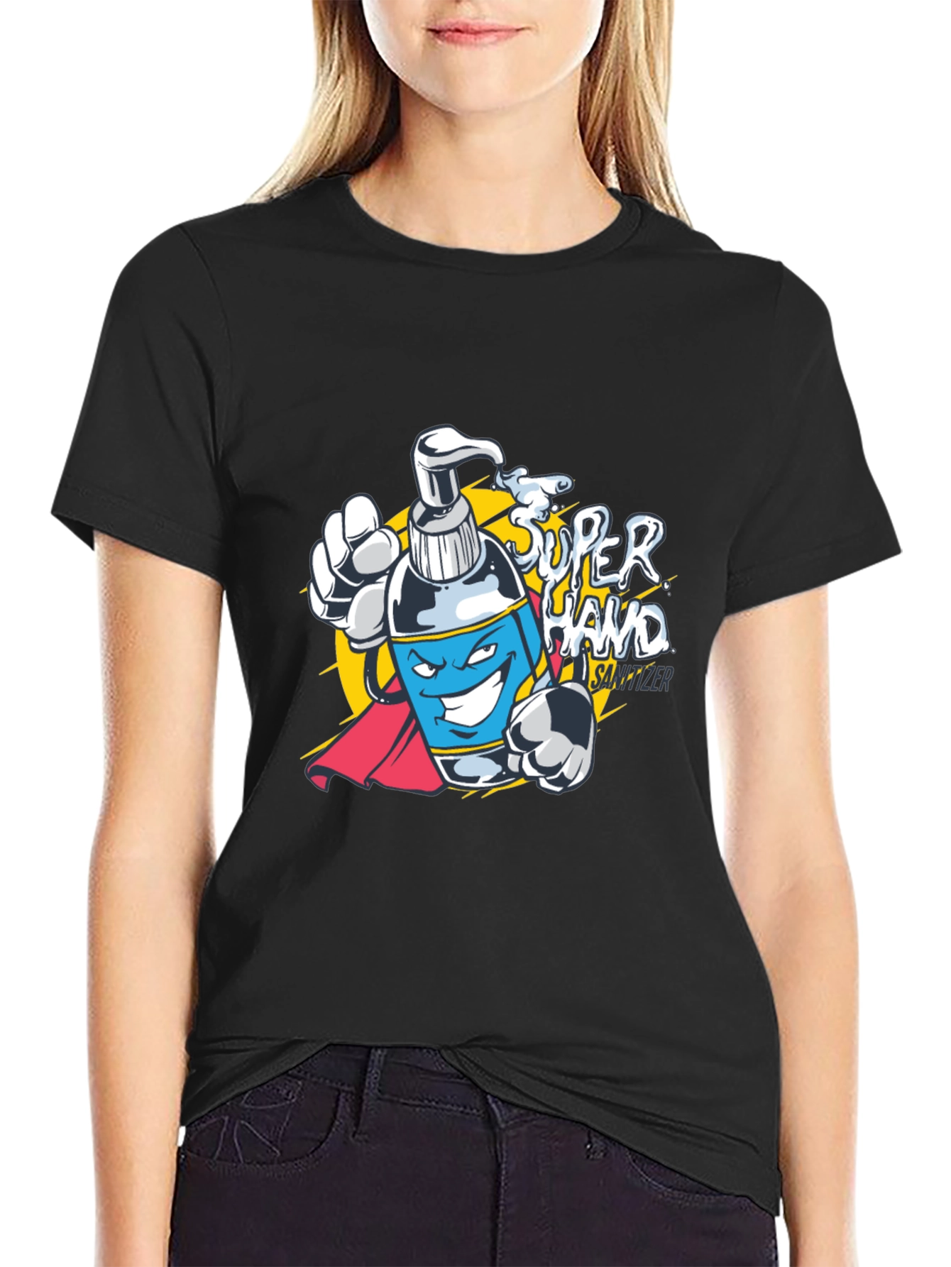 Super Hand Sanitizer Graphic T-Shirt - Black