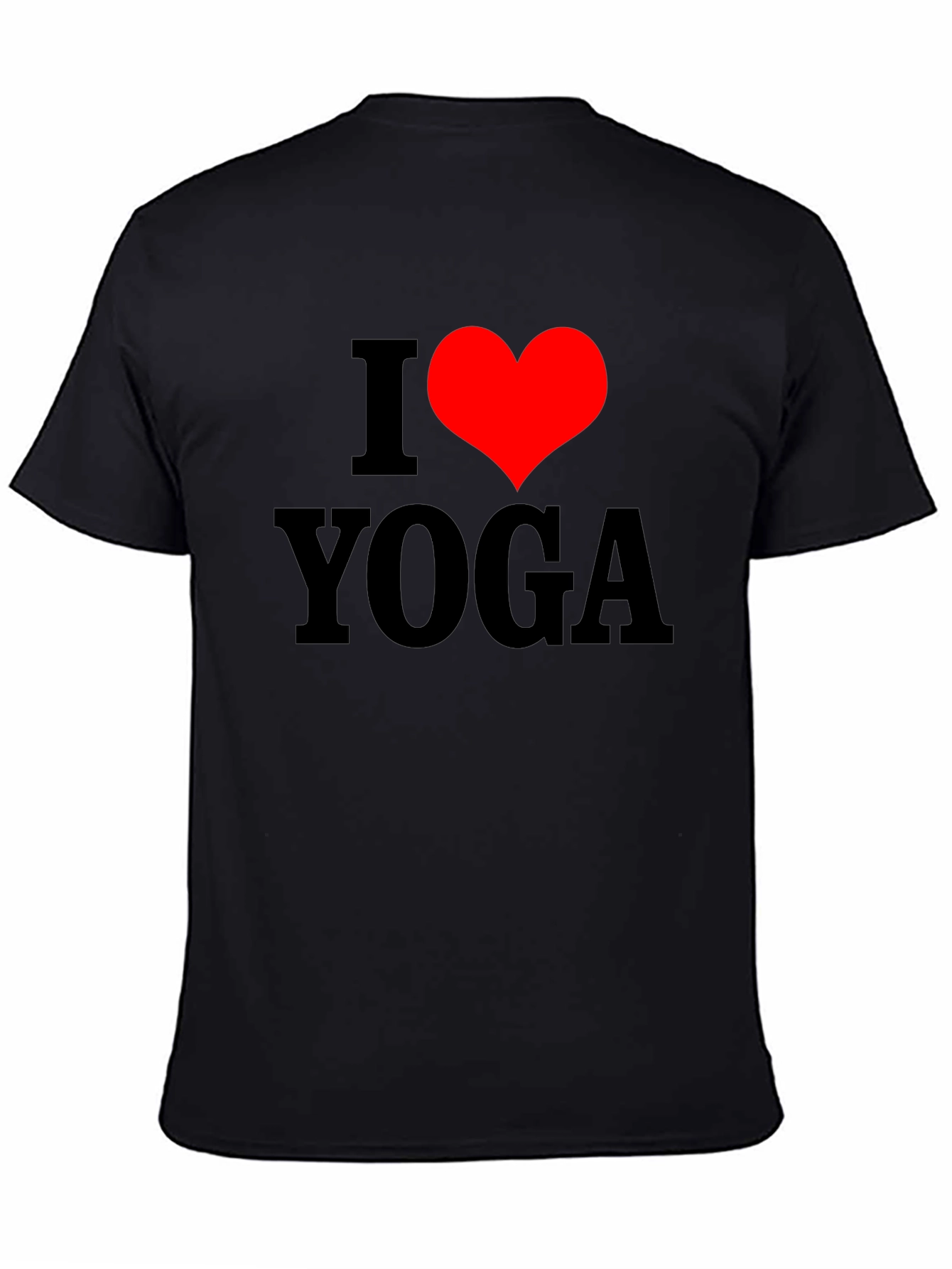 I Heart Yoga Graphic T-Shirt - Black