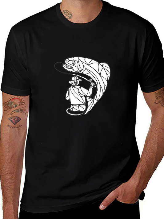 Angler & Trout Graphic T-Shirt - Black