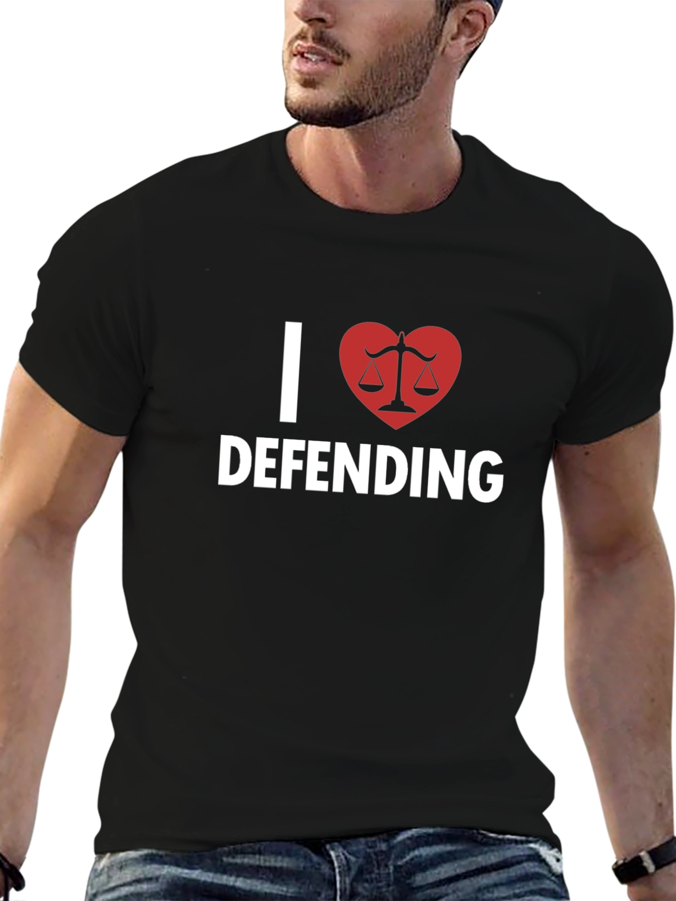 I Love Defending T-Shirt Lawyer Gift Black Tee