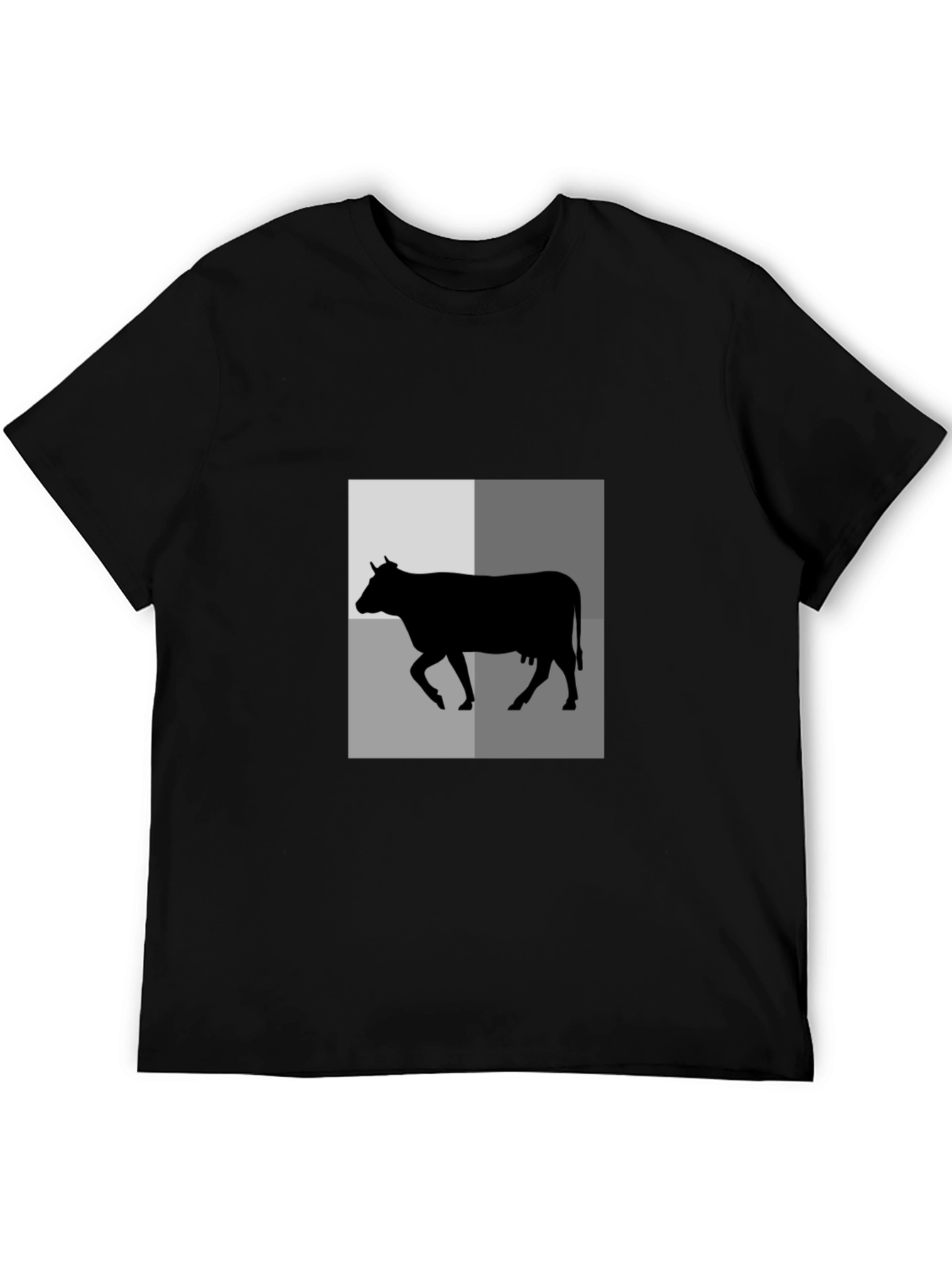 Cow Silhouette Graphic Tee - Black Unisex Shirt