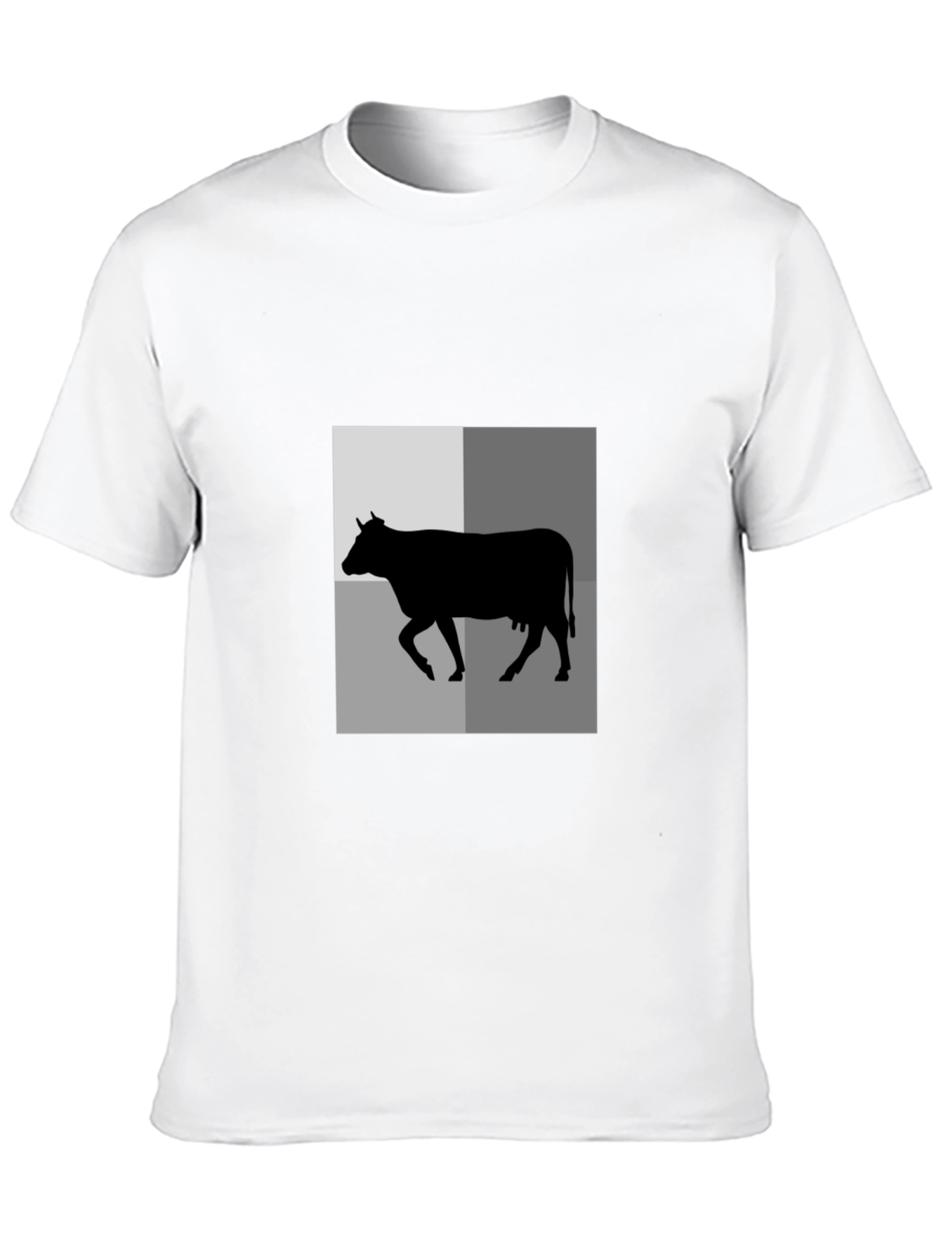 Cow Silhouette Graphic Tee - Black Unisex Shirt
