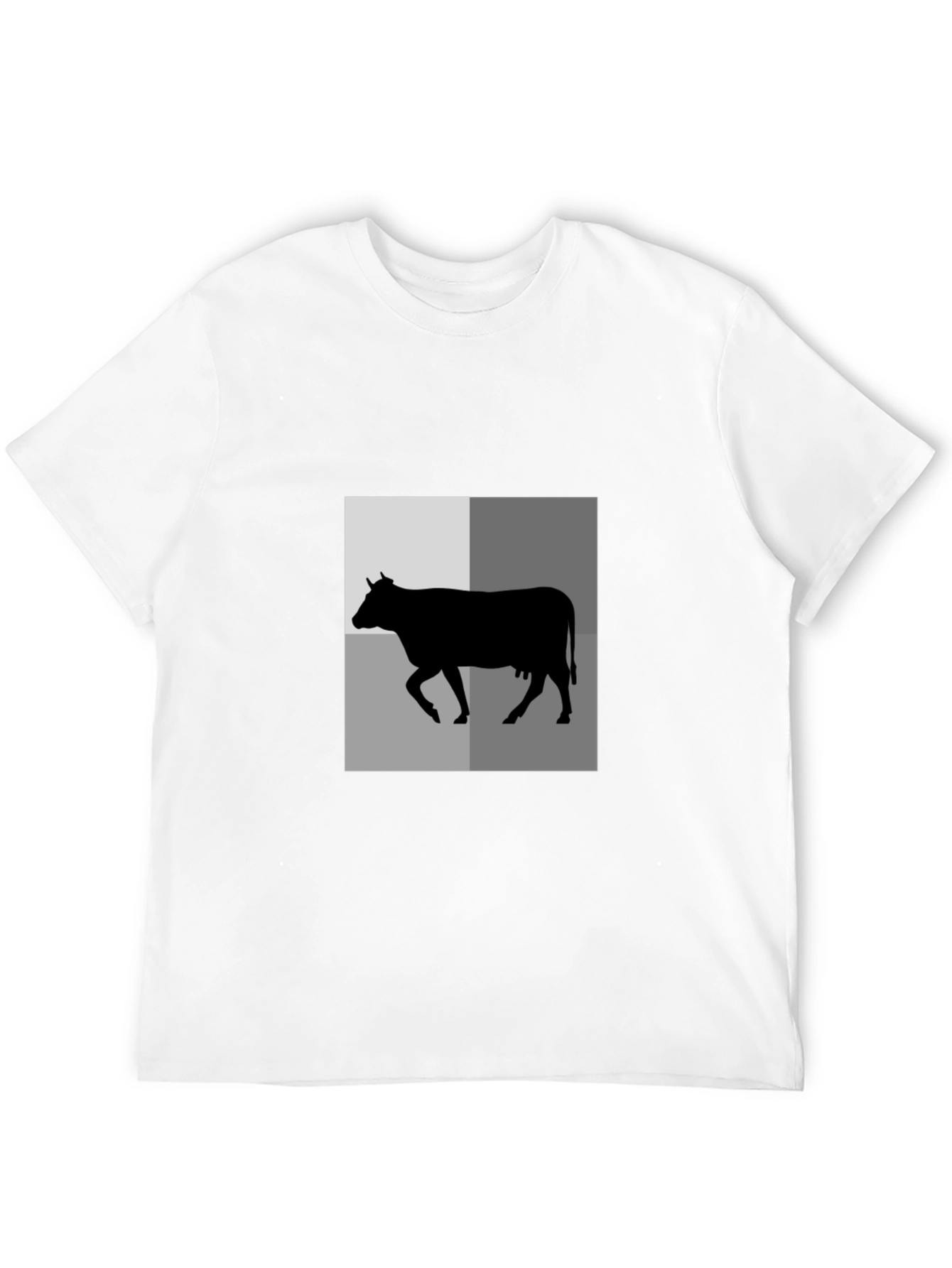 Cow Silhouette Graphic Tee - Black Unisex Shirt
