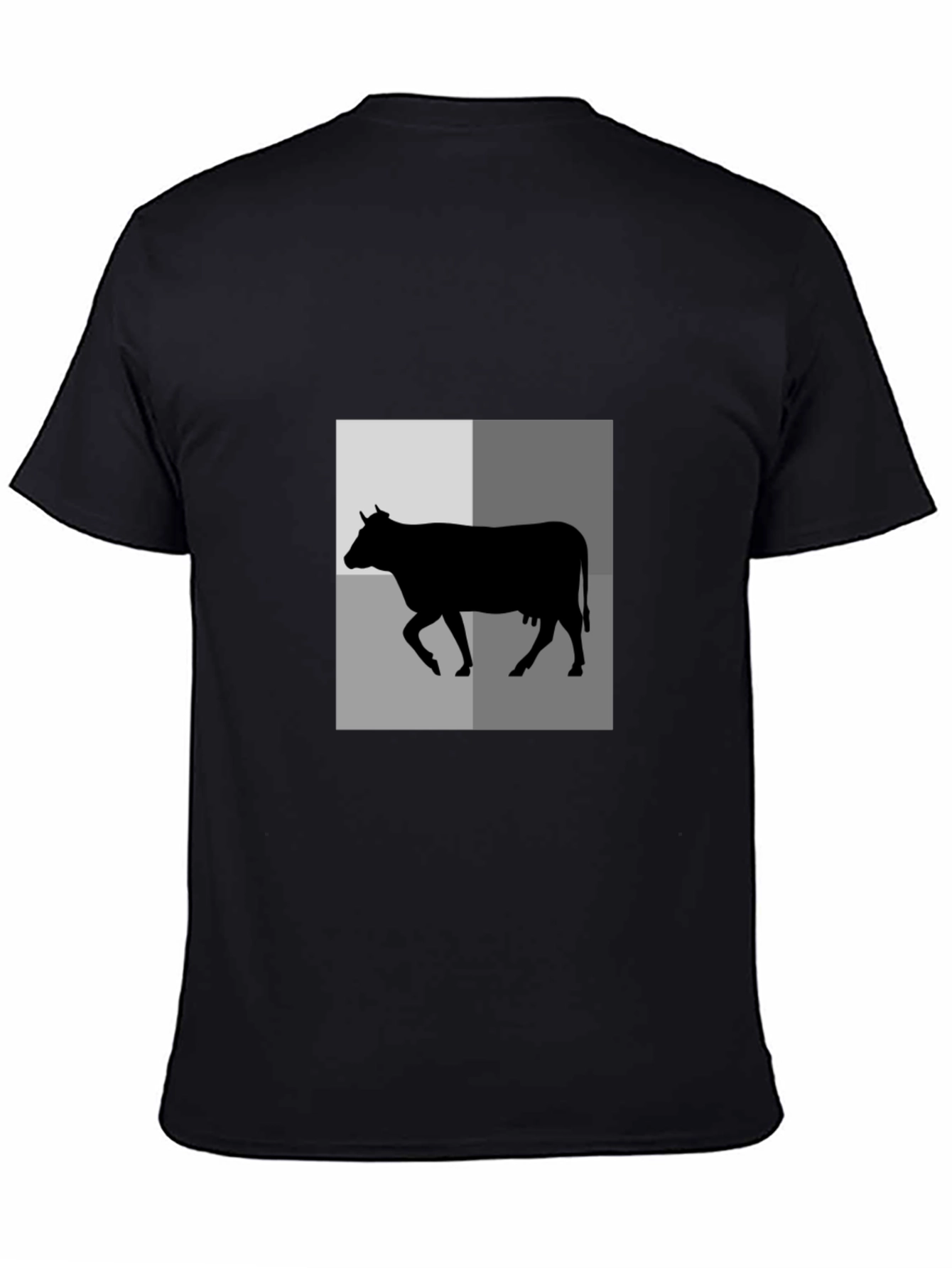Cow Silhouette Graphic Tee - Black Unisex Shirt
