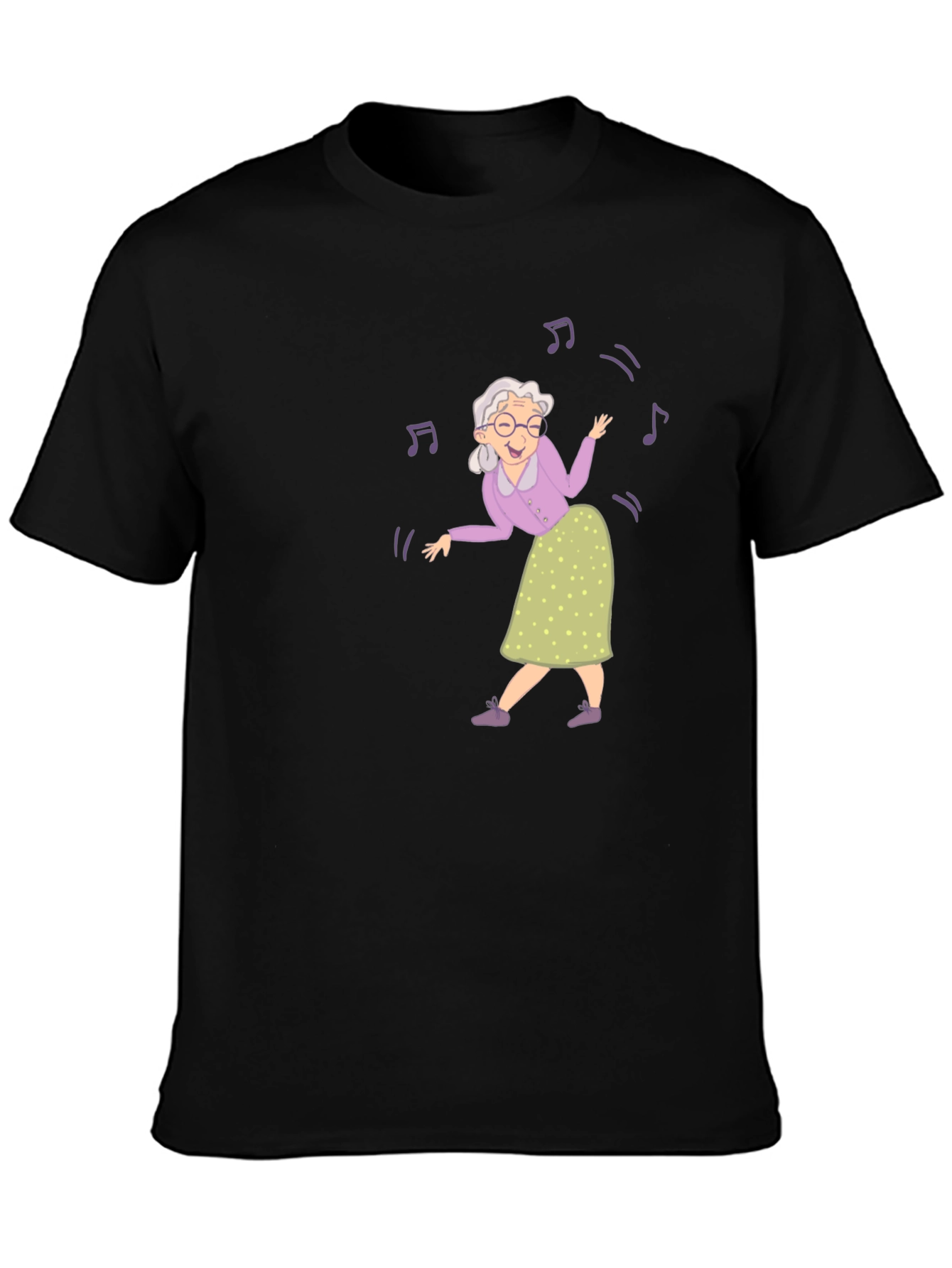 Dancing Grandma Black T-Shirt