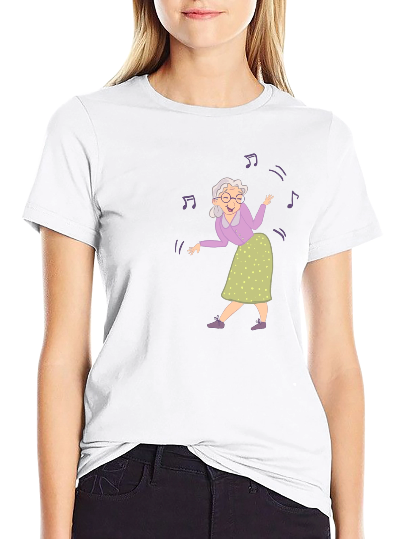 Dancing Grandma Black T-Shirt