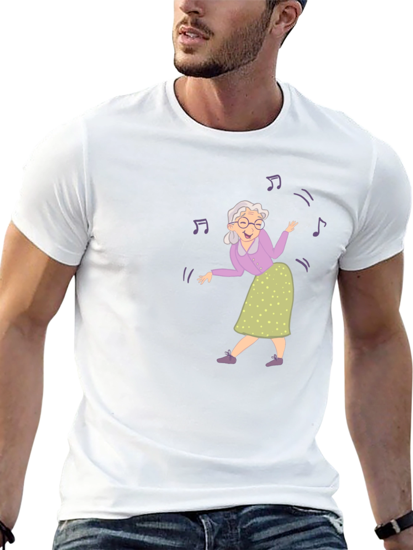 Dancing Grandma Black T-Shirt