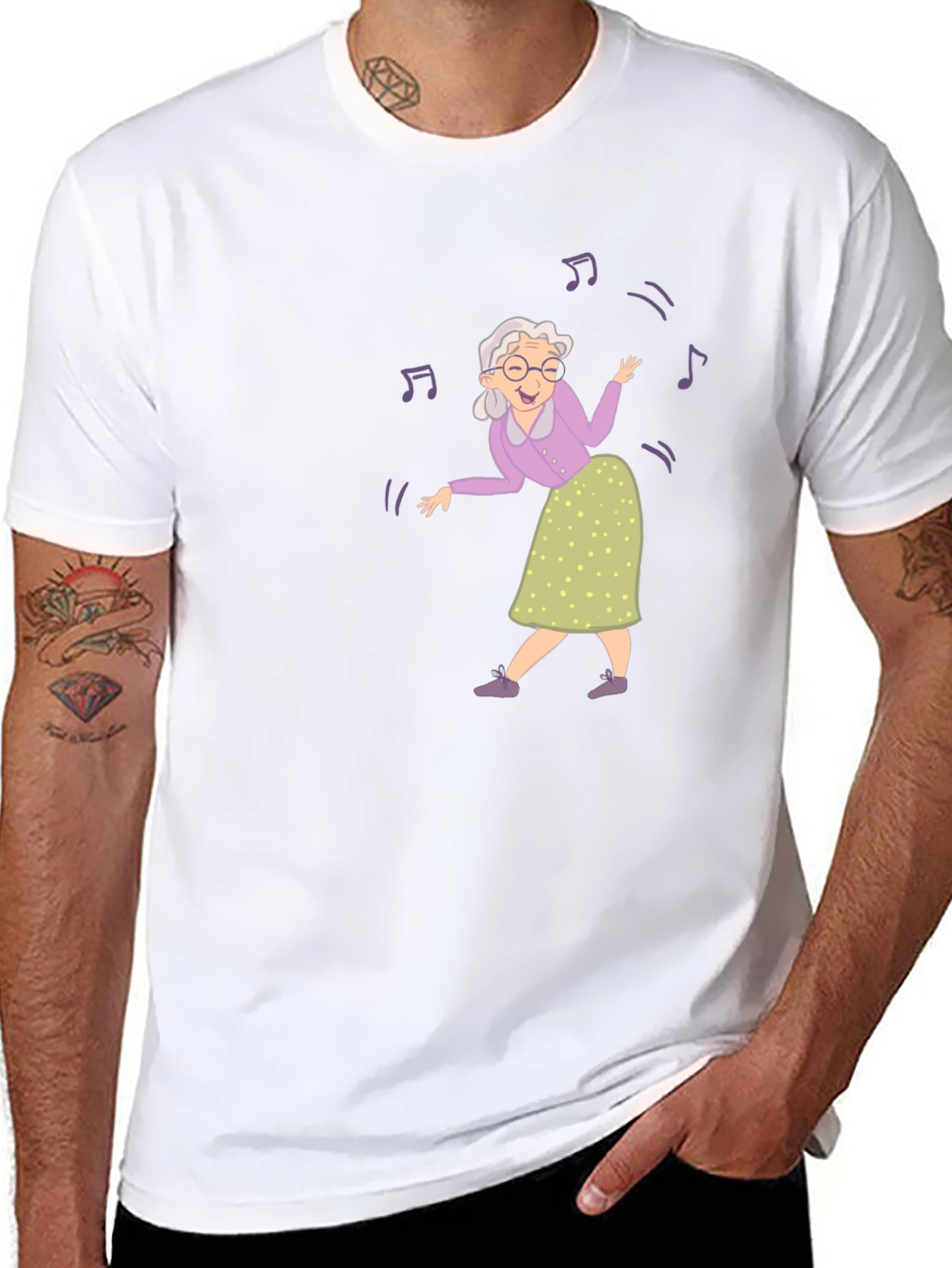 Dancing Grandma Black T-Shirt