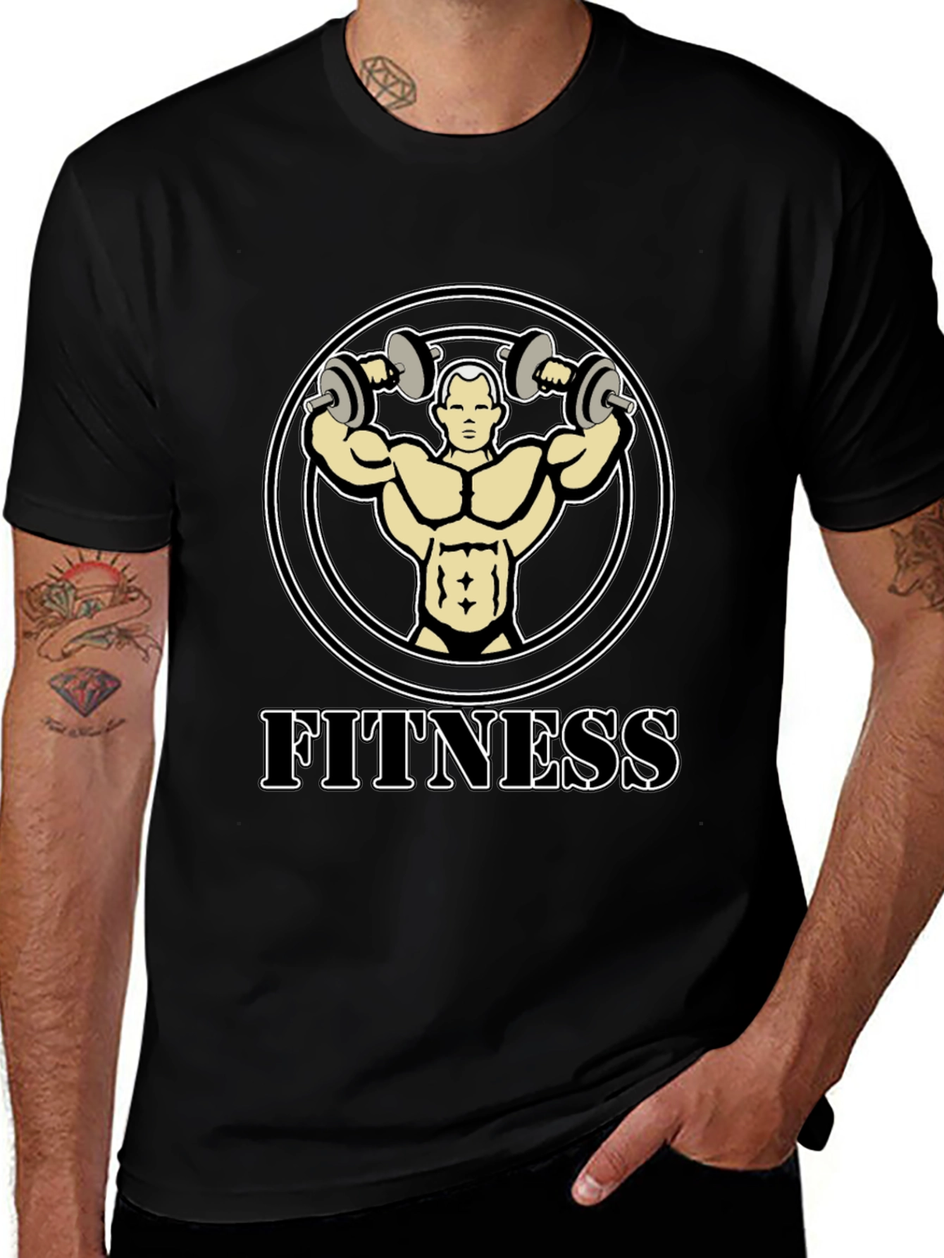 Fitness Graphic T-Shirt - Bodybuilder Design