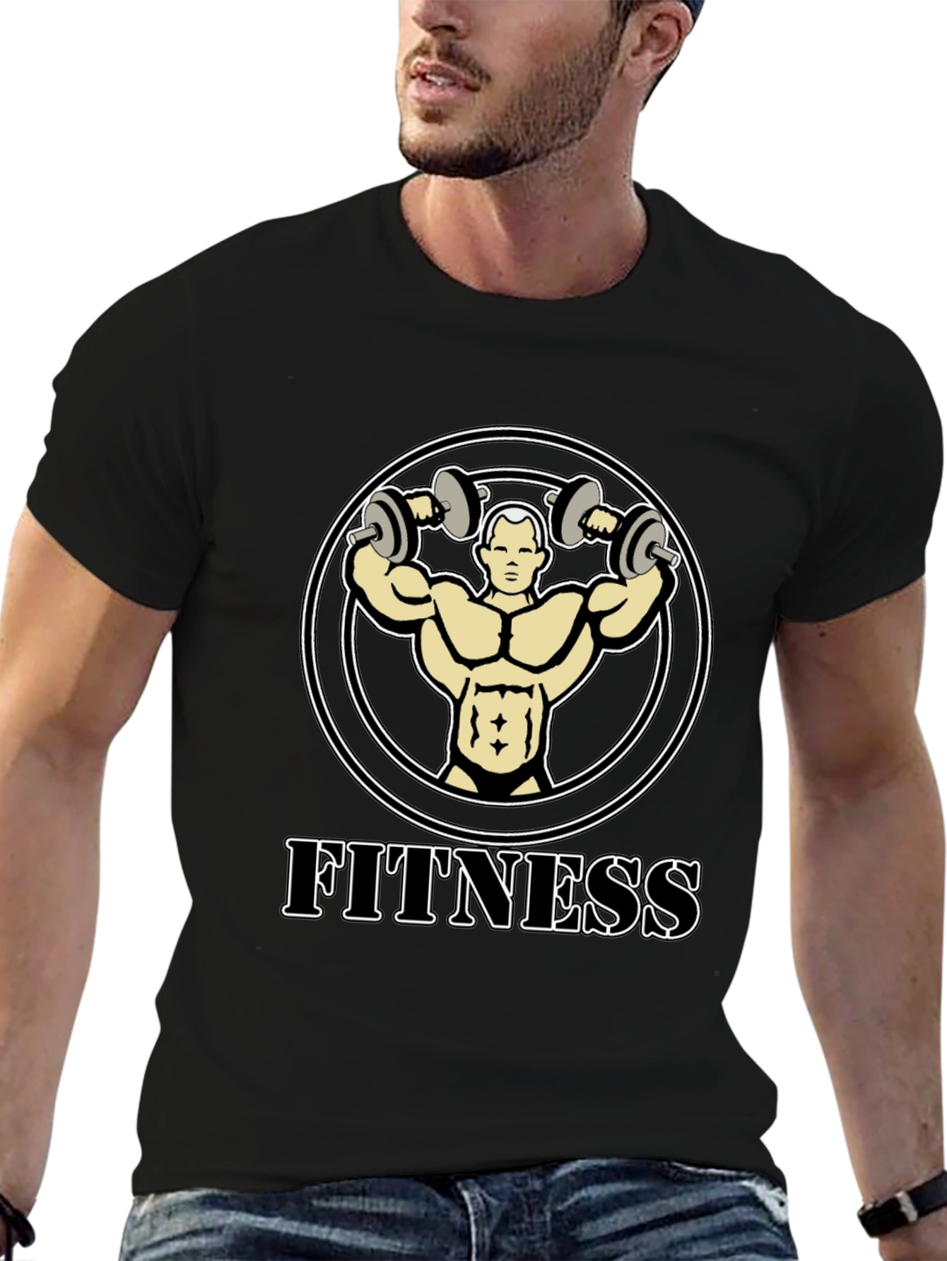 Fitness Graphic T-Shirt - Bodybuilder Design