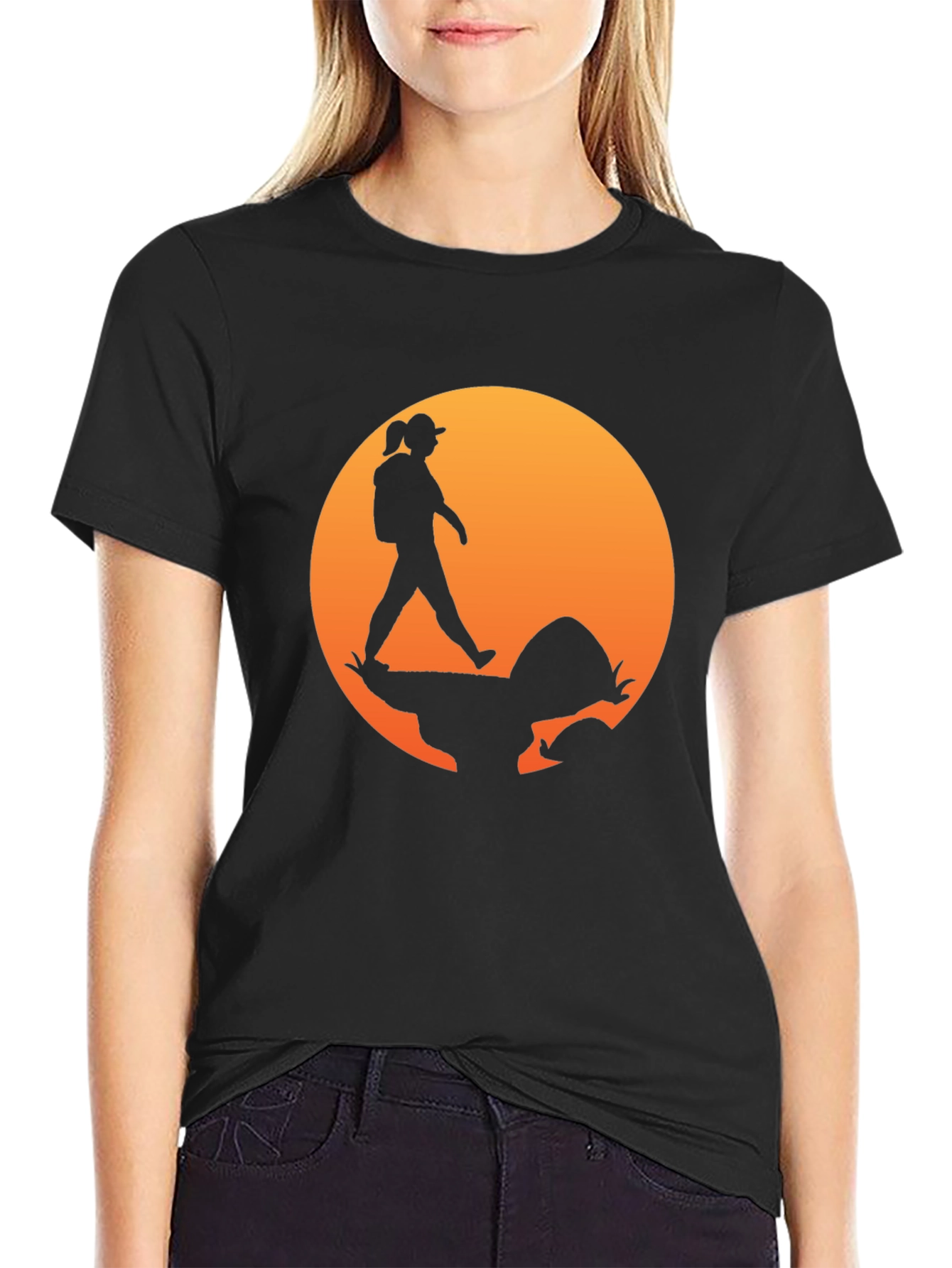 Hiking Sunset Graphic T-Shirt