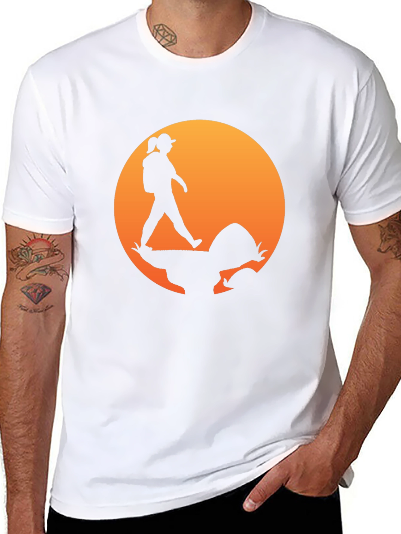 Hiking Sunset Graphic T-Shirt