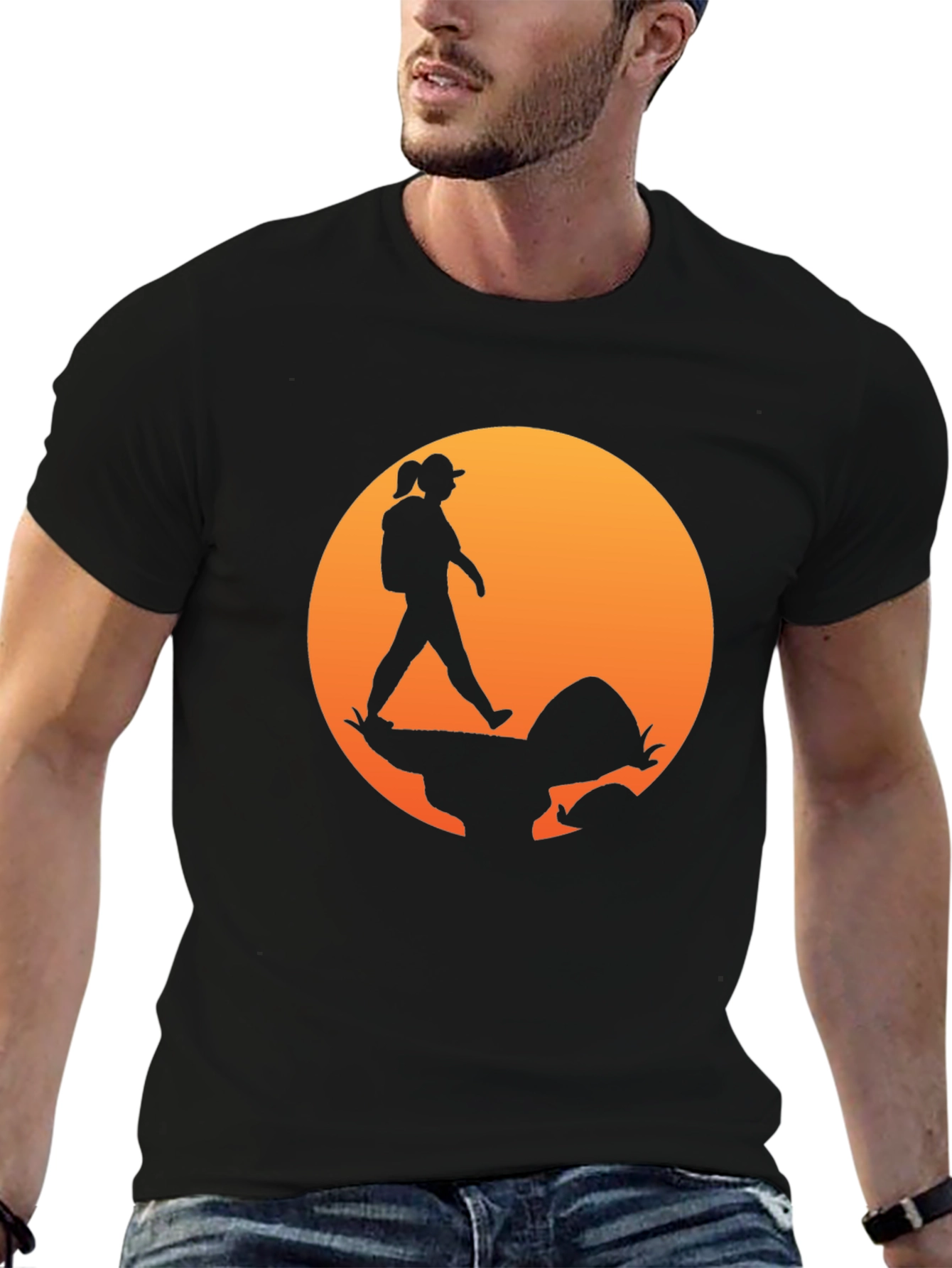 Hiking Sunset Graphic T-Shirt