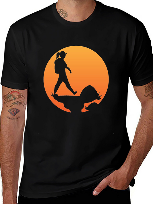 Hiking Sunset Graphic T-Shirt
