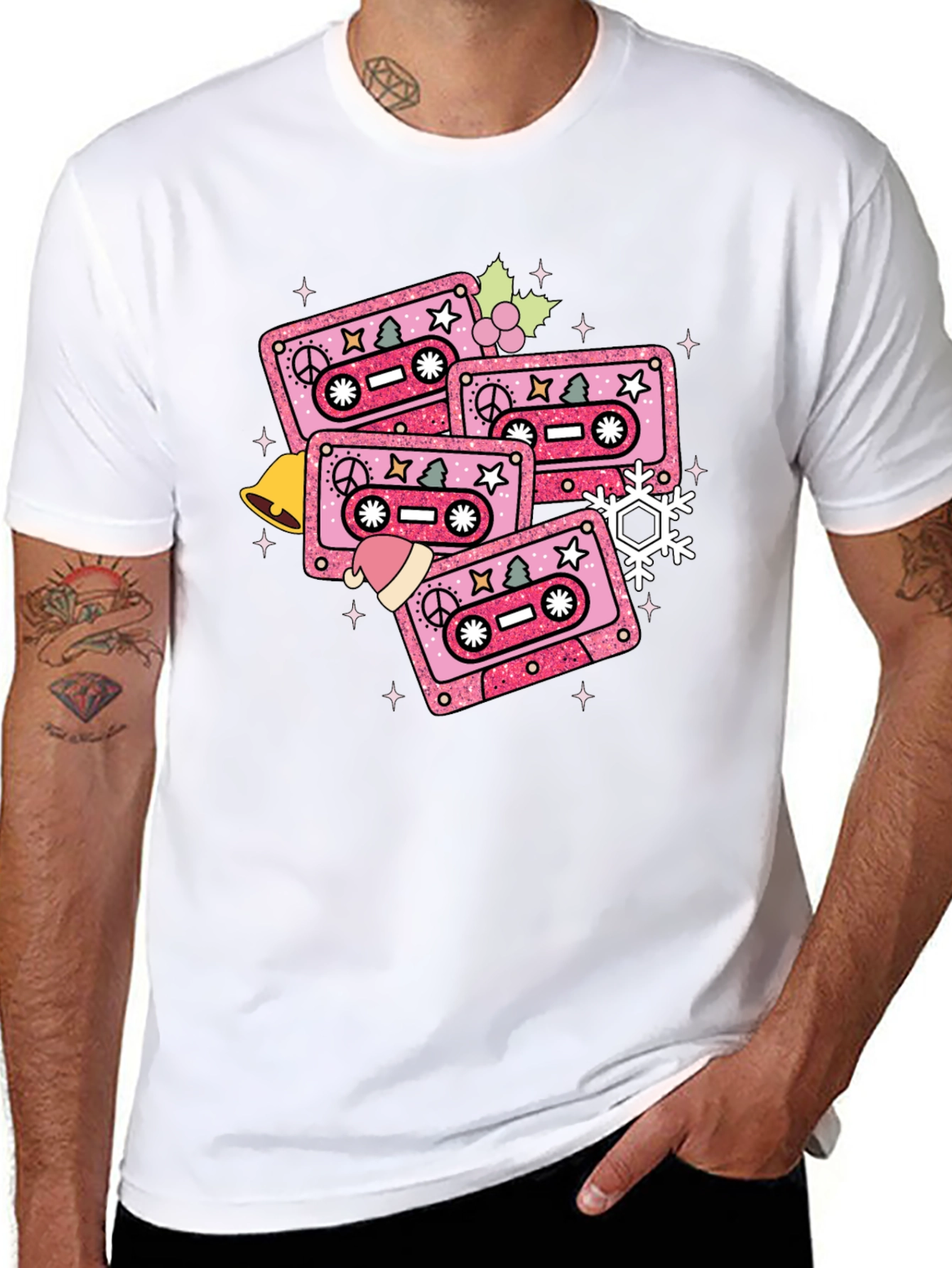 Retro Christmas Cassette Tape T-Shirt