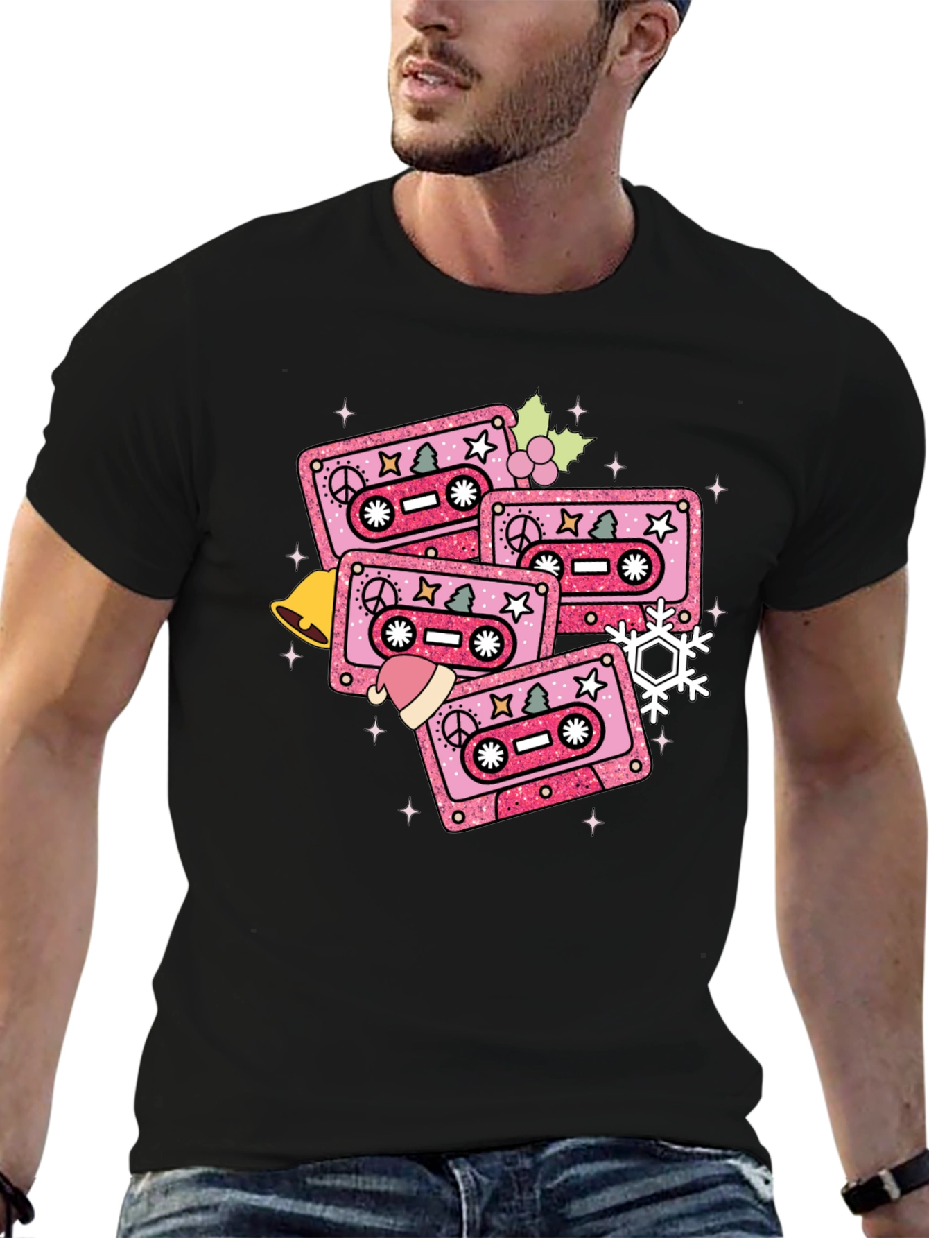 Retro Christmas Cassette Tape T-Shirt