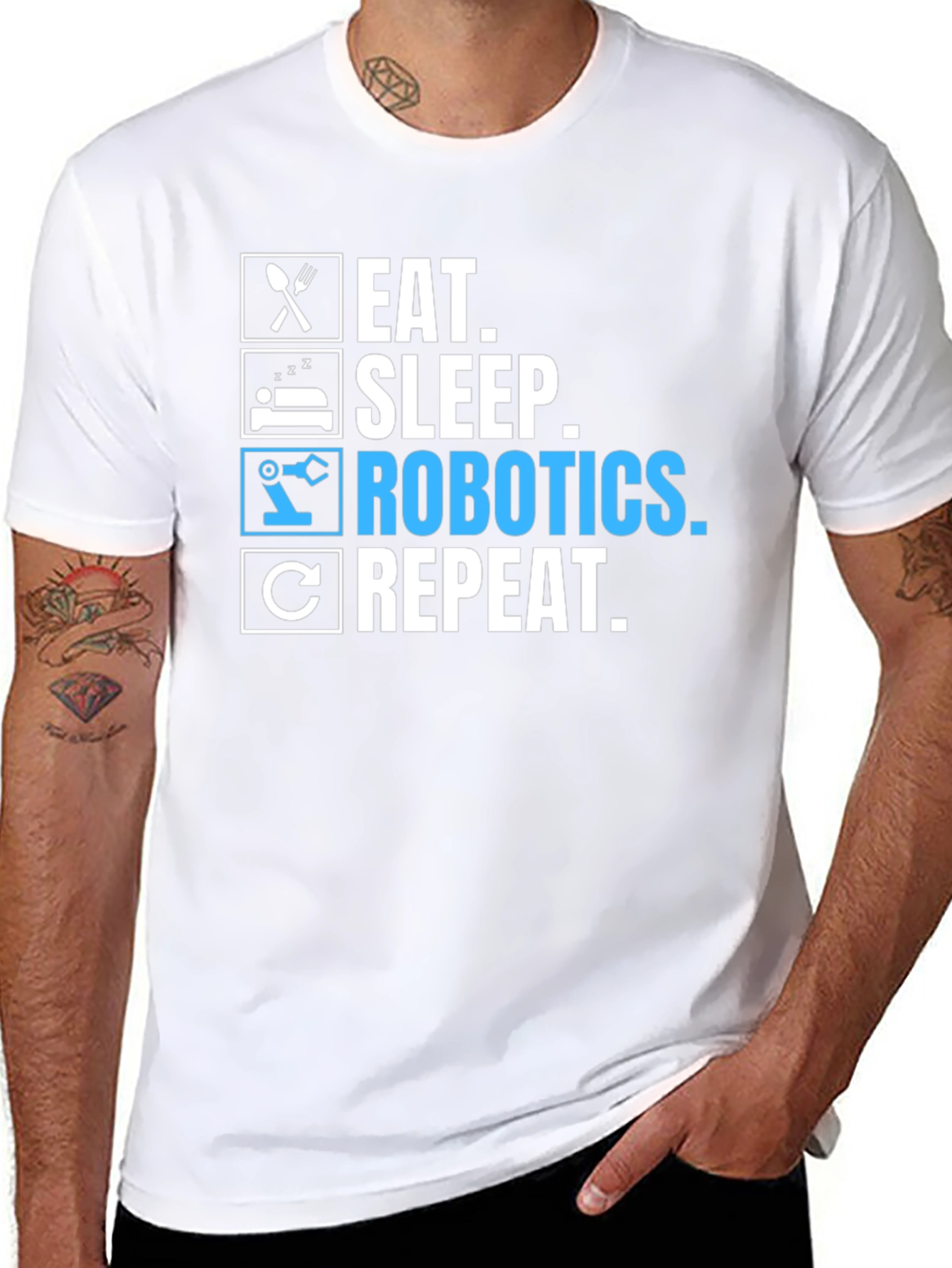 Eat Sleep Robotics Repeat Black T-Shirt
