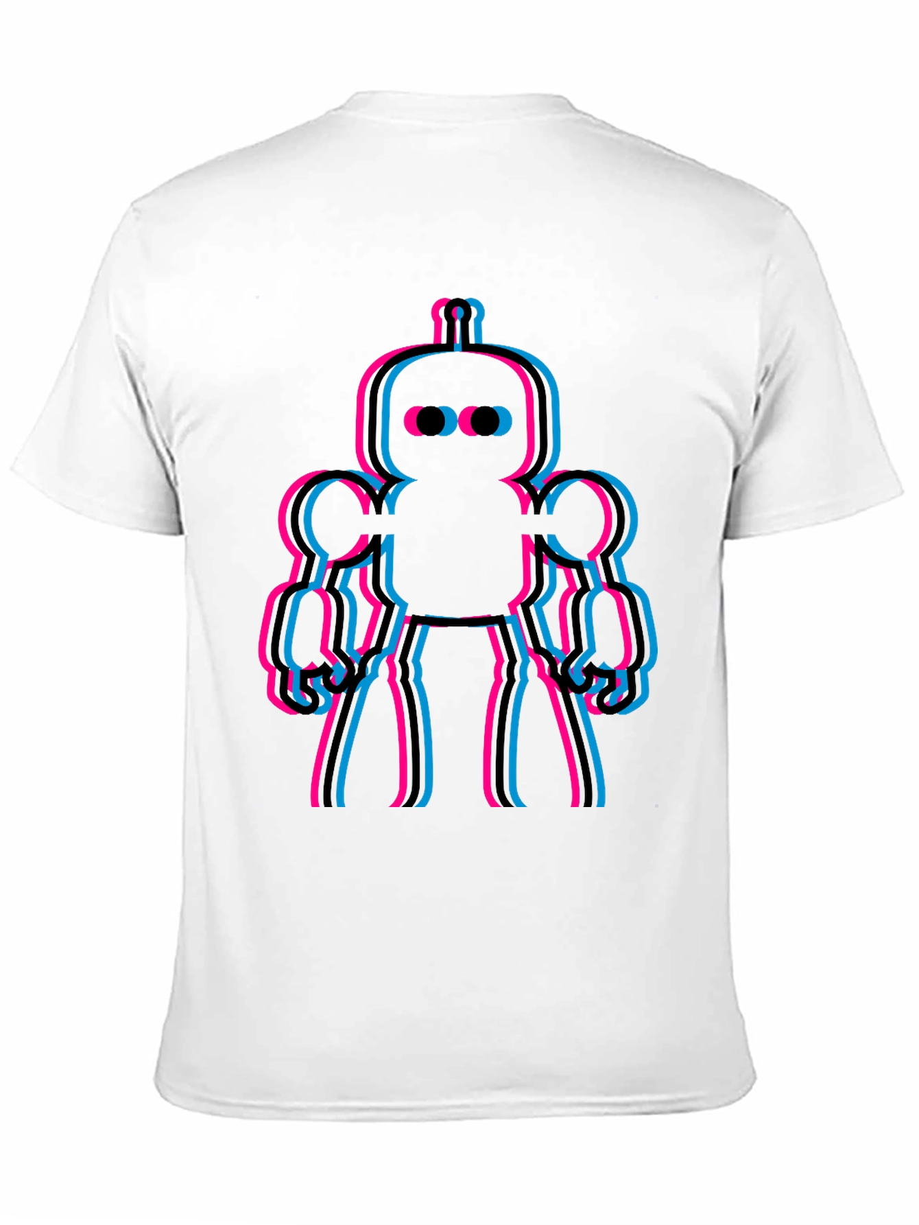 Retro Robot Glitch Mens Graphic Tee