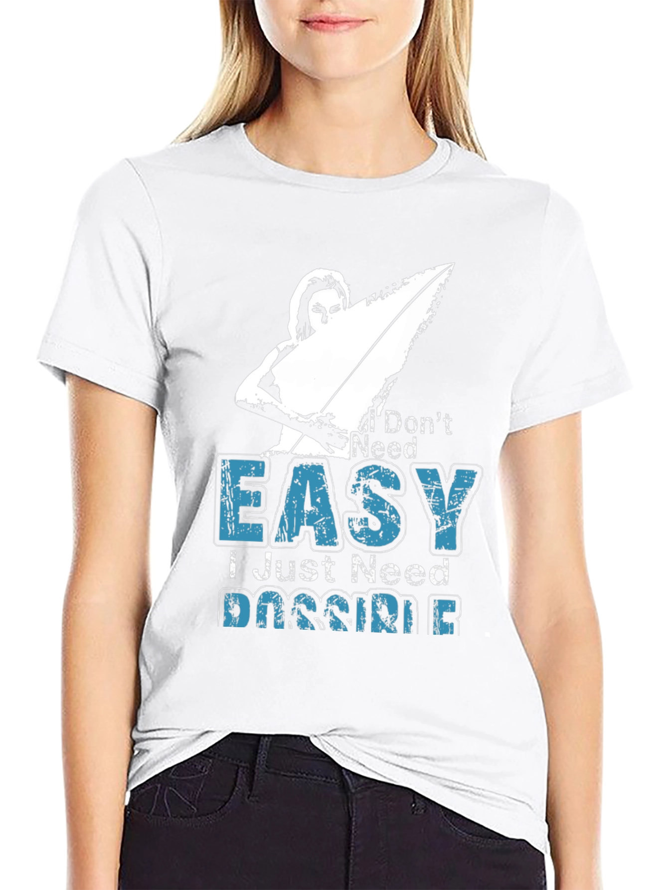 I Dont Need Easy Mens Black Graphic Tee