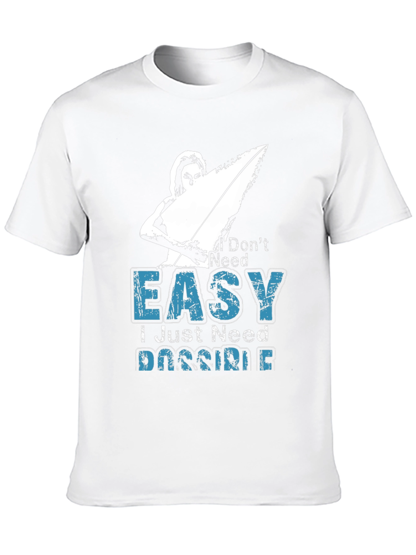 I Dont Need Easy Mens Black Graphic Tee