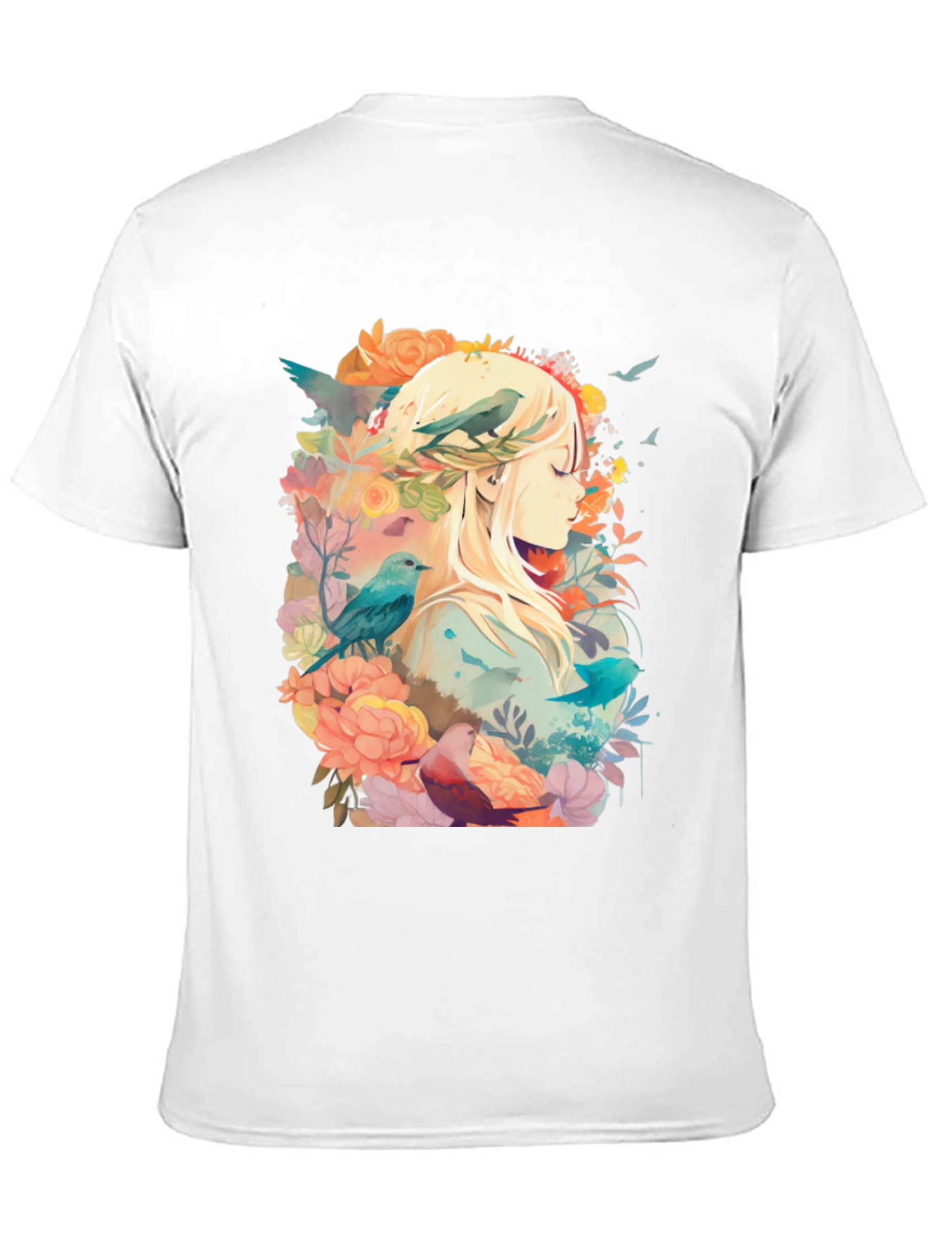 Natures Embrace Tee - Floral Bird Design
