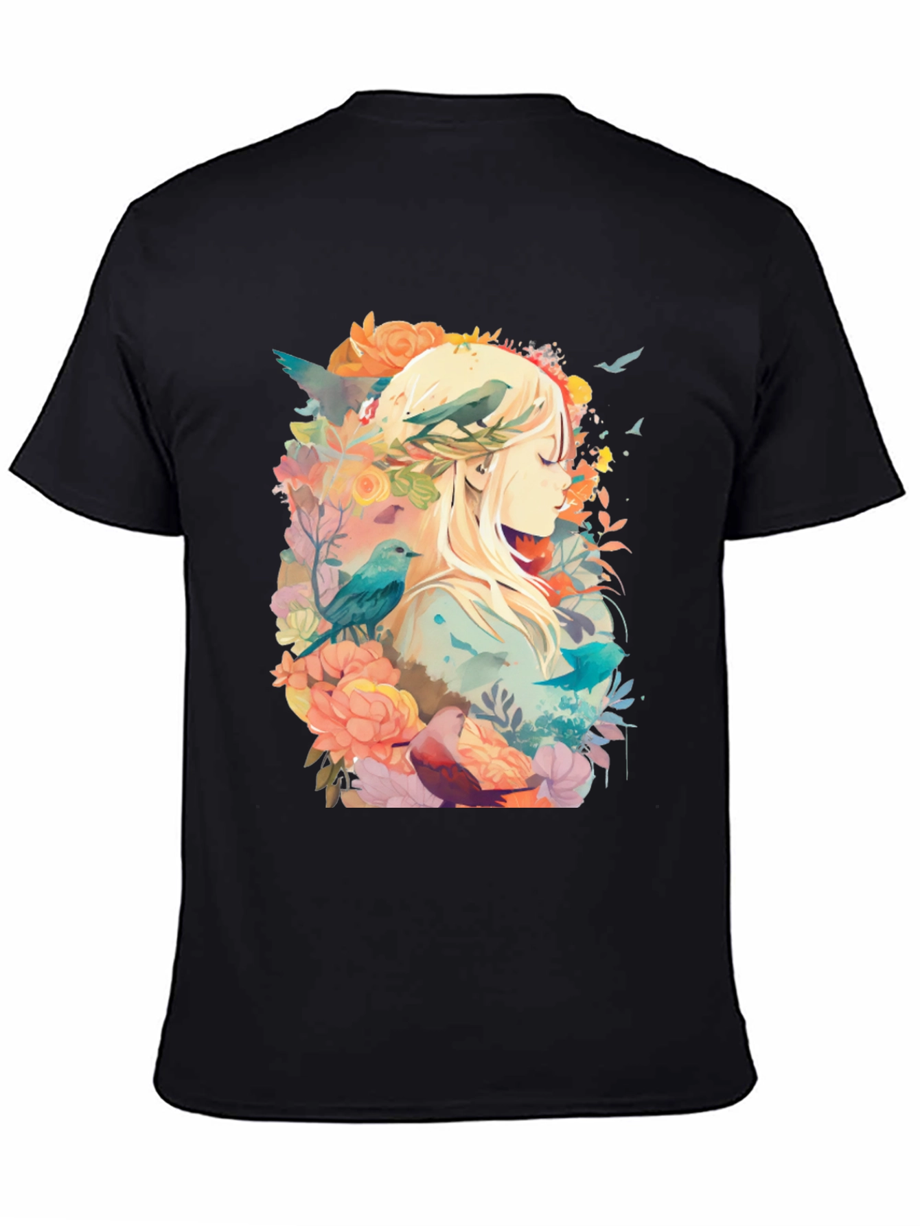 Natures Embrace Tee - Floral Bird Design