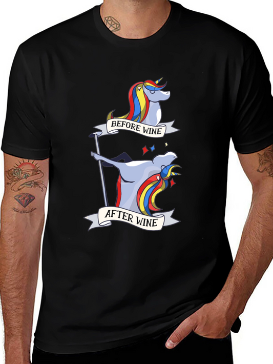 Before & After Wine Unicorn T-Shirt