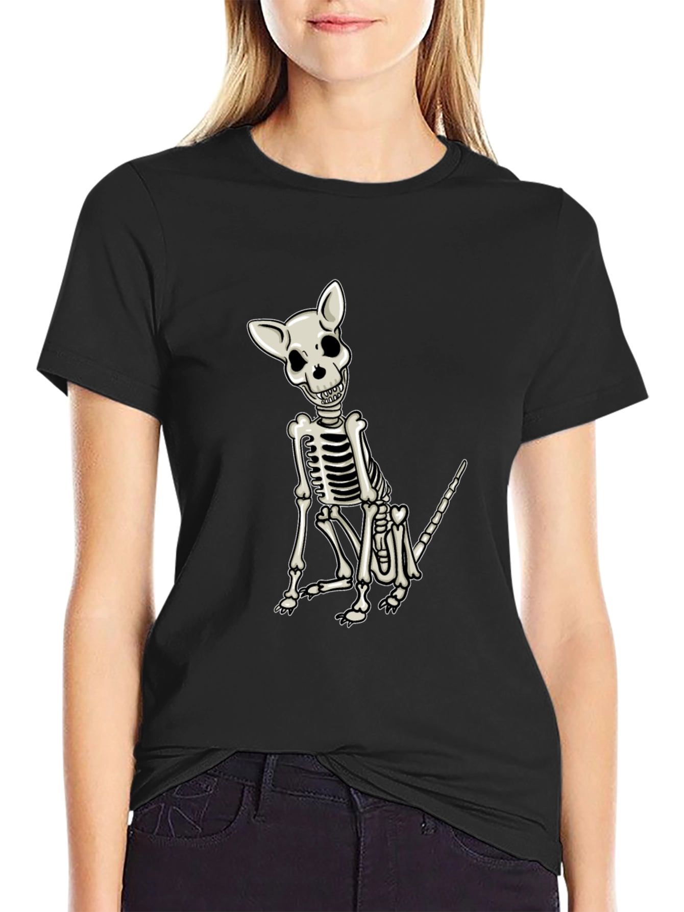 Skeleton Dog Graphic Tee - Mens Black T-Shirt