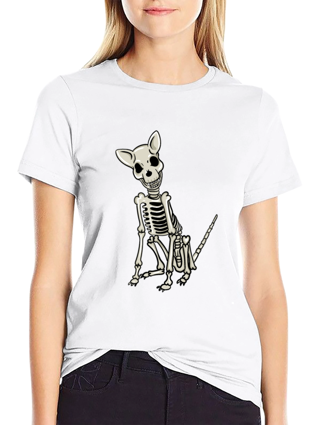 Skeleton Dog Graphic Tee - Mens Black T-Shirt